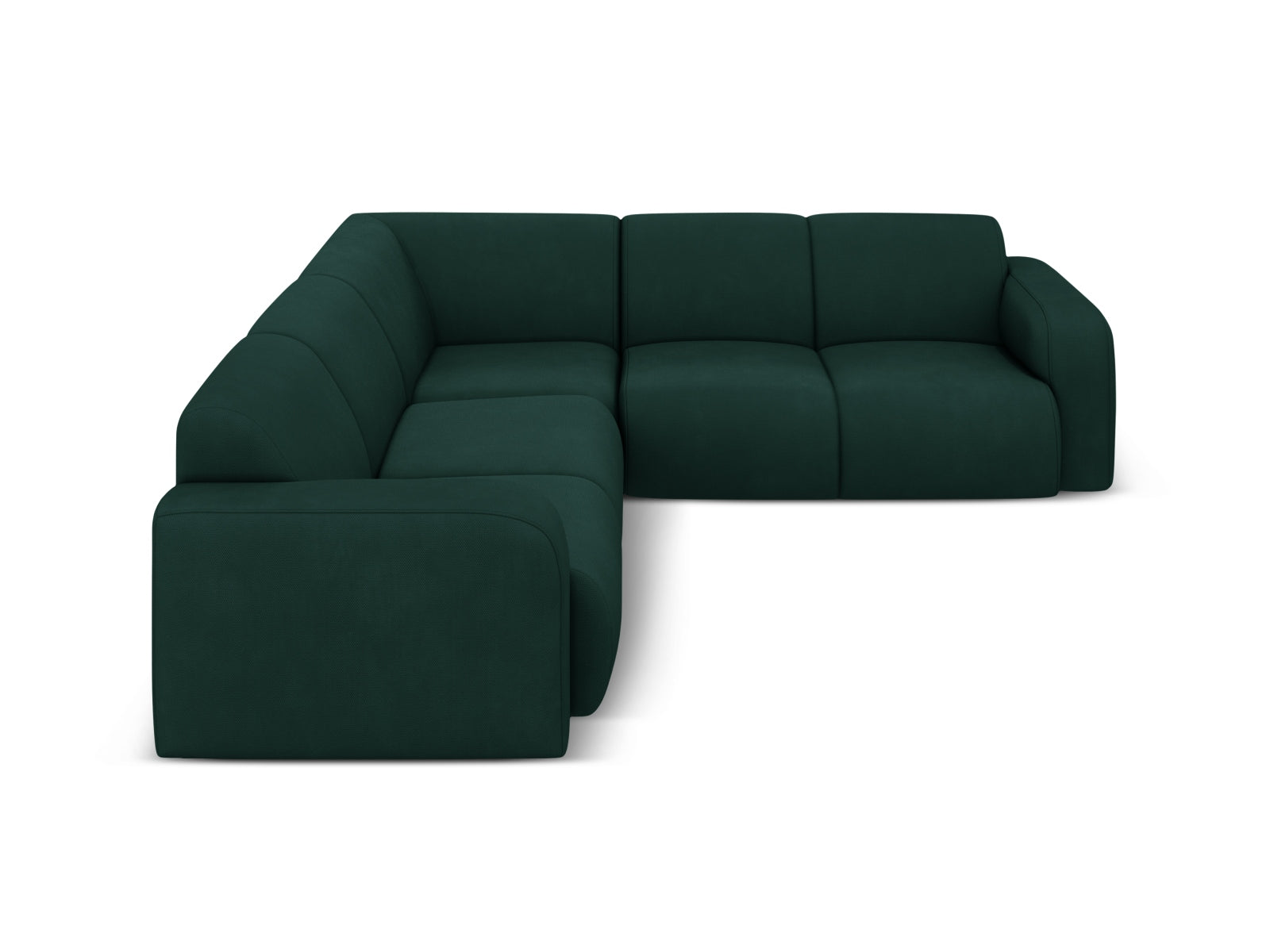 Elegantes Molino Symmetrical Ecksofa in Flaschengrün, ideal für stilvolle Wohnräume. Komfortables 5-Sitzer Design von Micadoni.