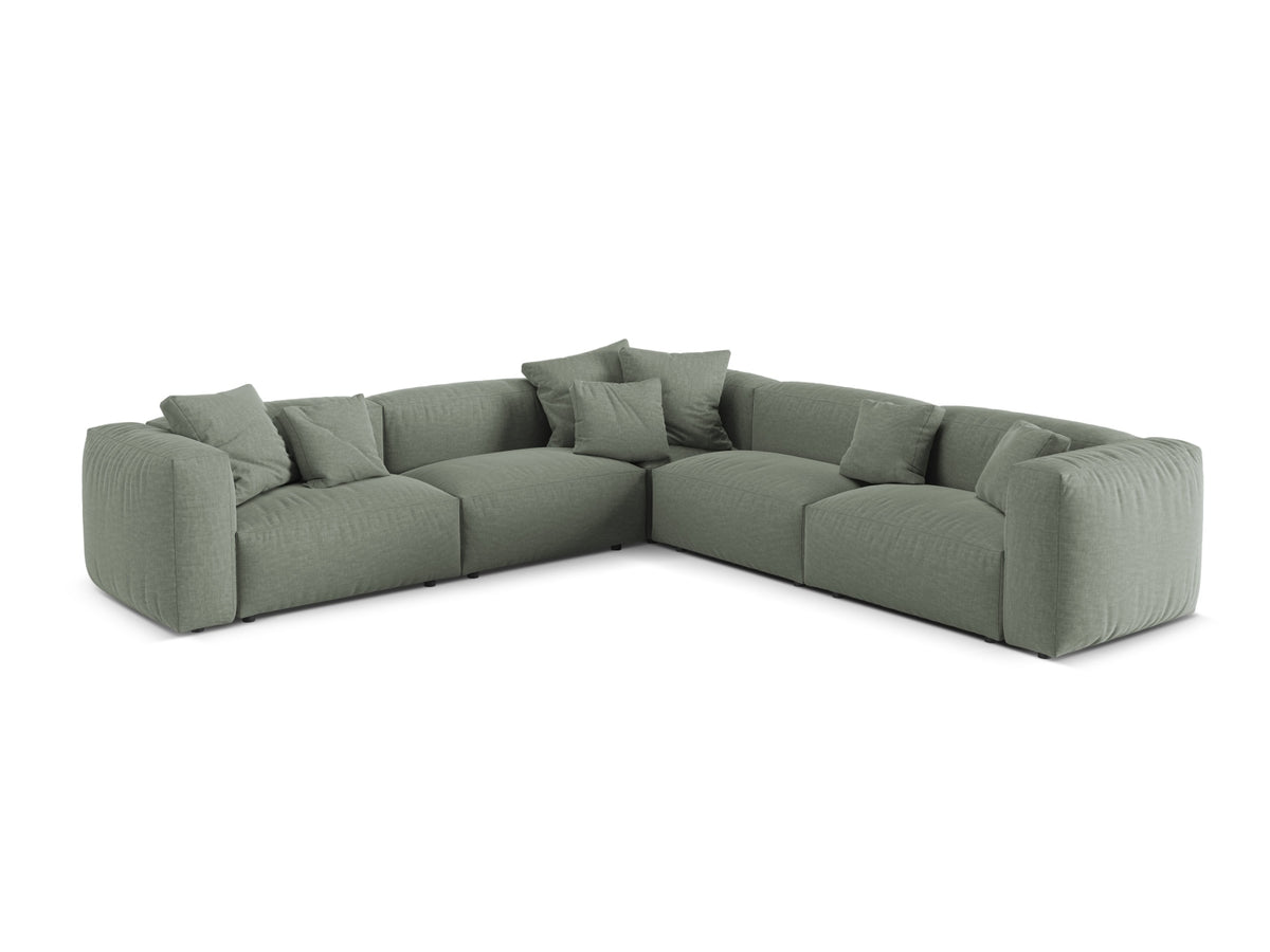 5-Sitzer Ecksofa modular symmetrisch Martina in Moss Green-Boston präsentiert im Onlineshop von KAQTU Design AG. Ecksofa ist von Micadoni