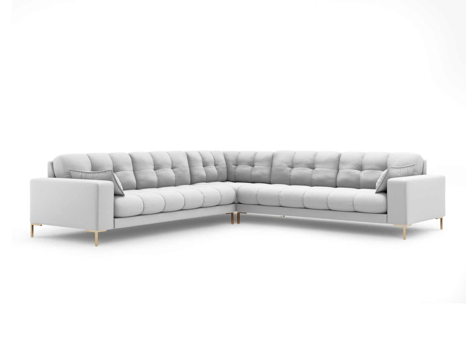 Mamaia Symmetrical Ecksofa 6 Sitzer in Light Grey/Gold präsentiert im Onlineshop von KAQTU Design AG. Ecksofa ist von Micadoni