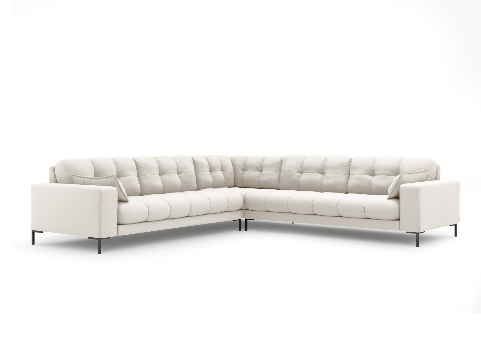 Mamaia Symmetrical Ecksofa 6 Sitzer in Light Beige/Schwarz-Neve präsentiert im Onlineshop von KAQTU Design AG. Ecksofa ist von Micadoni