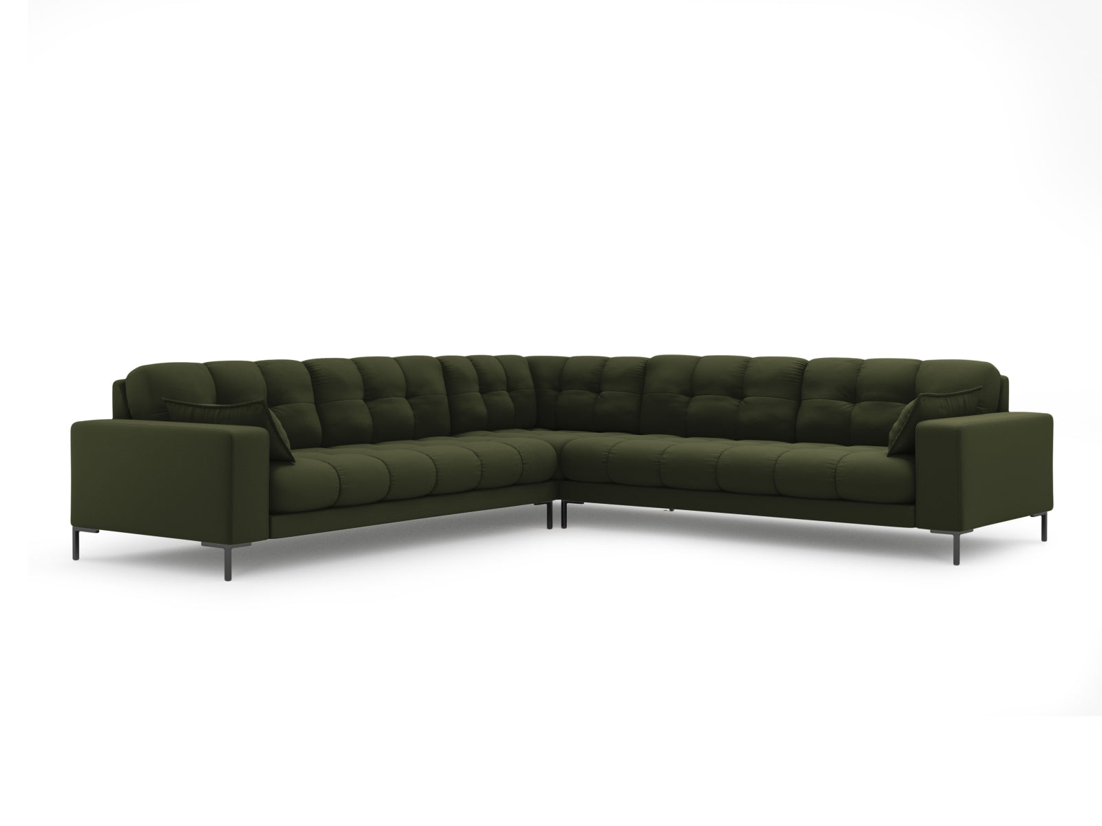 Mamaia Symmetrical Ecksofa 6 Sitzer in Green/Schwarz-Neve präsentiert im Onlineshop von KAQTU Design AG. Ecksofa ist von Micadoni