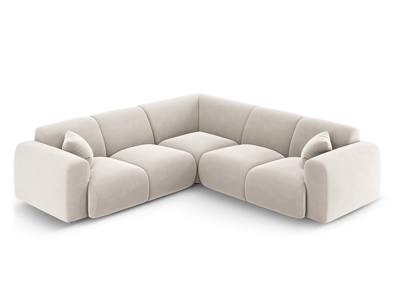Molino Velour Symmetrical Ecksofa 5 Sitzer in Light Beige präsentiert im Onlineshop von KAQTU Design AG. Ecksofa ist von Micadoni