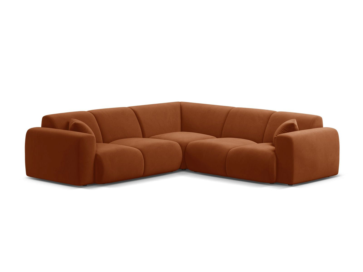 Molino Velour Symmetrical Ecksofa 5 Sitzer in Terracotta-Casino präsentiert im Onlineshop von KAQTU Design AG. Ecksofa ist von Micadoni