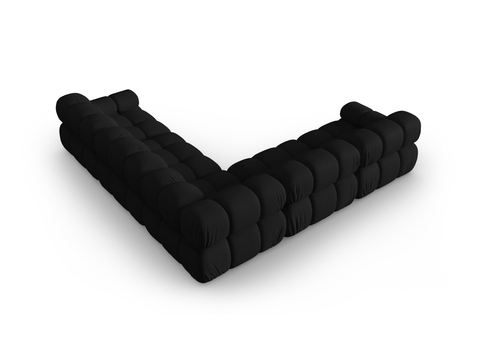 Modernes Bellis Ecksofa in Schwarz, 5-Sitzer, 282 cm, perfekt für gemütliche Stunden und stilvolle Einrichtung von Micadoni.
