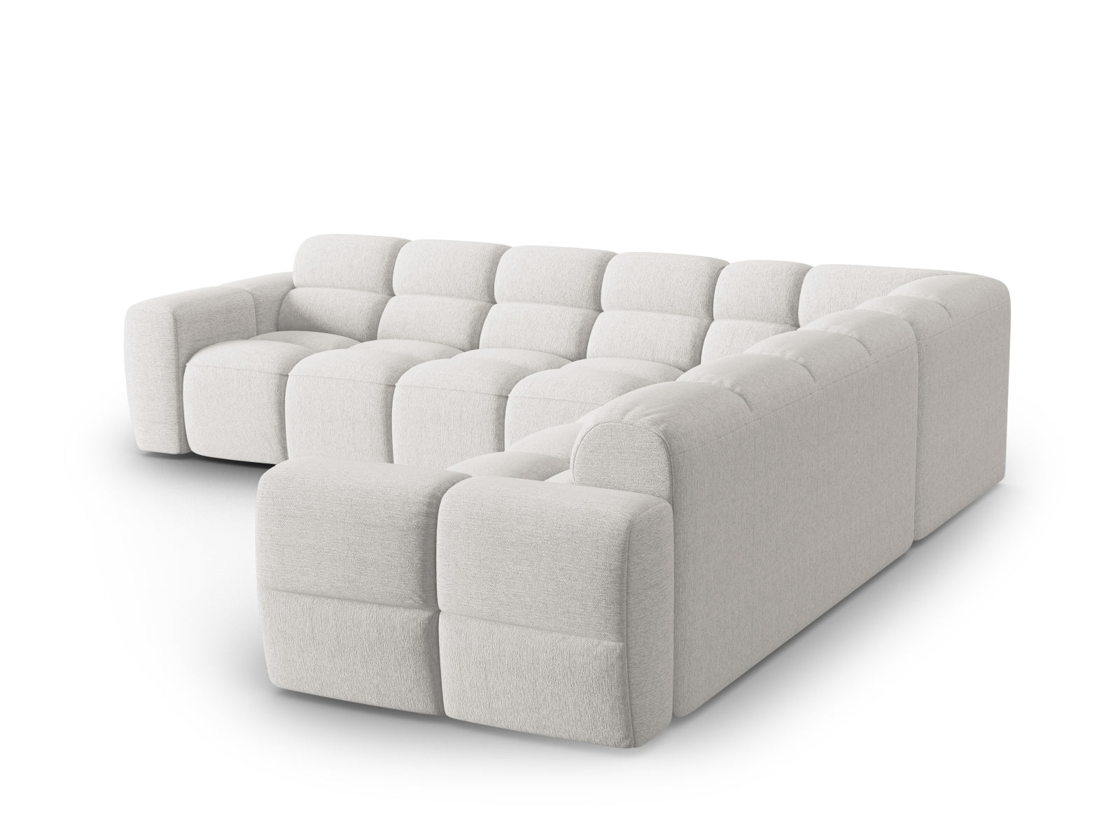 Entdecken Sie das elegante Lisa Symmetrical Ecksofa von Micadoni. Dieses 5-Sitzer Velours Sofa bietet perfekten Komfort und stilvolles Design für Ihr Zuhause.