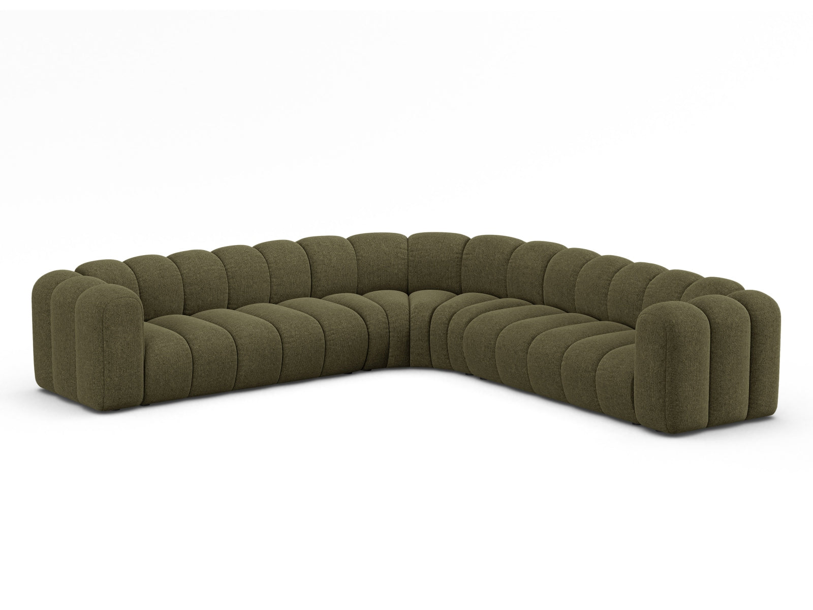 Elegantes Lupine Modular Ecksofa für 6 Personen in der Farbe Green-Eden, ideal für stilvolle Wohnräume, präsentiert von Micadoni.