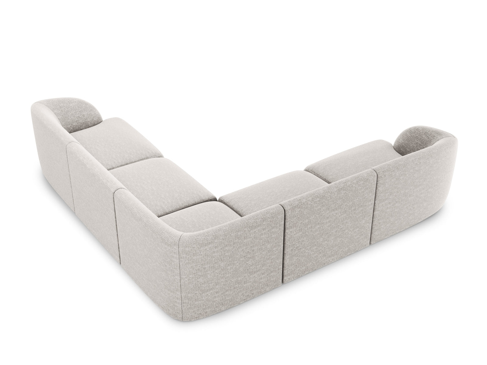 Elegantes Miley Symmetrical Ecksofa in Silver-Eden, ideal für stilvolle Wohnräume. Komfortables 5-Sitzer Design von Micadoni.