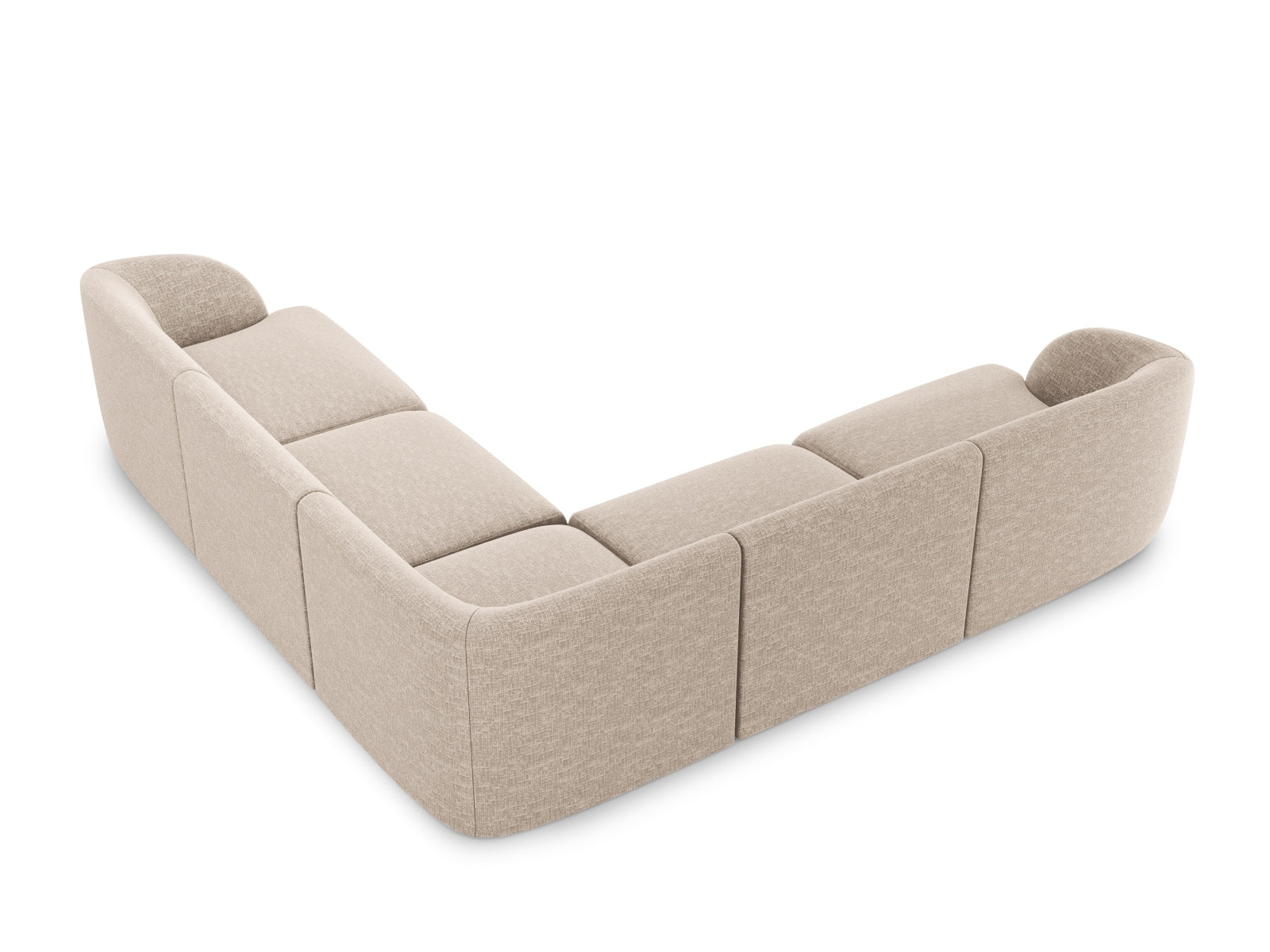 Beige Miley Symmetrical Ecksofa 5 Sitzer von Micadoni, stilvolles Design für modernen Wohnraum, bequem und elegant.