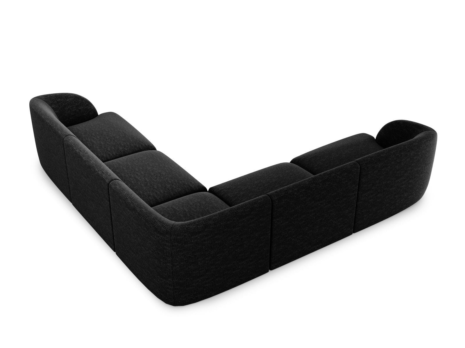 Elegantes Miley Symmetrical Ecksofa in Anthrazit, ideal für moderne Wohnräume. Komfortables 5-Sitzer-Design von Micadoni.