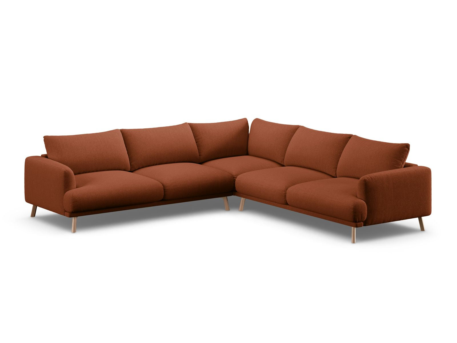 Elegantes 5-Sitzer Ecksofa Symmetric Naomi in stilvollem Brick-Liberty, ideal für moderne Wohnräume und gemütliche Abende.
