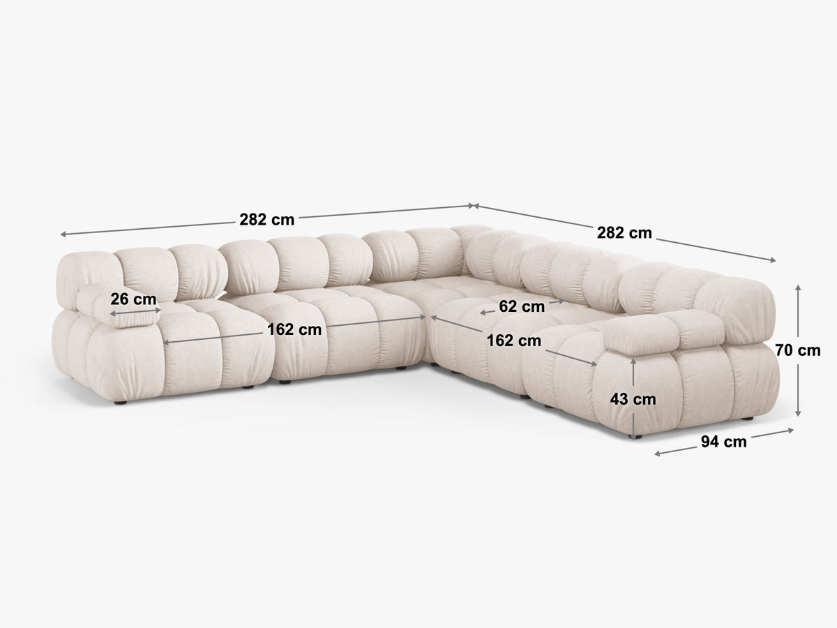 5-Sitzer Ecksofa Symmetric Bellis in Coral-Venus präsentiert im Onlineshop von KAQTU Design AG. Ecksofa ist von Micadoni