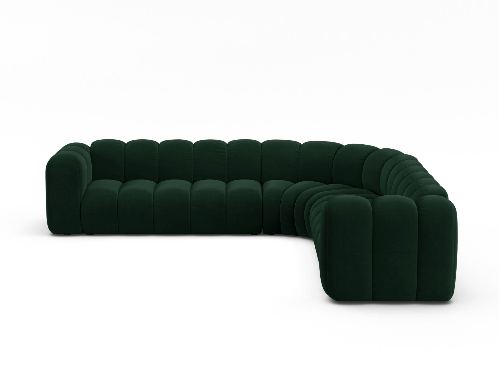 Lupine Velour Symmetrical modulares Ecksofa 5 Sitzer in Bottle Green präsentiert im Onlineshop von KAQTU Design AG. Ecksofa ist von Micadoni