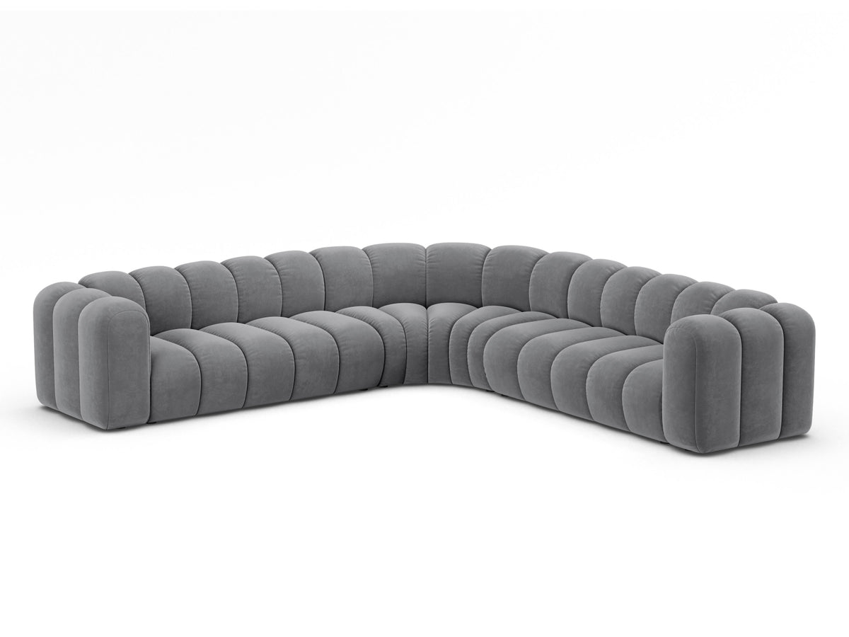Lupine Modulares Symmetrical Sofa Velour 6 Sitzer in Grey-Salvador präsentiert im Onlineshop von KAQTU Design AG. Ecksofa ist von Micadoni