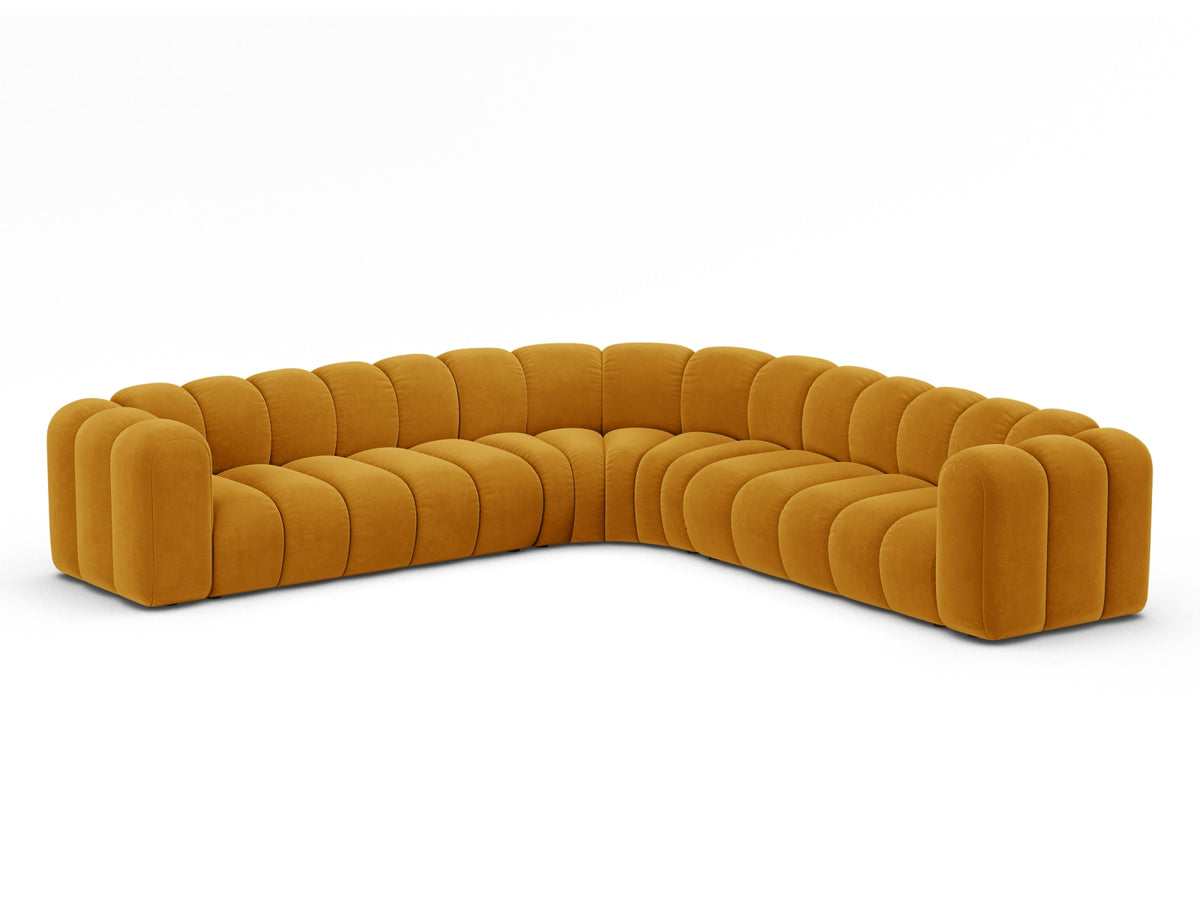 Lupine Modulares Symmetrical Sofa Velour 6 Sitzer in Yellow-Salvador präsentiert im Onlineshop von KAQTU Design AG. Ecksofa ist von Micadoni