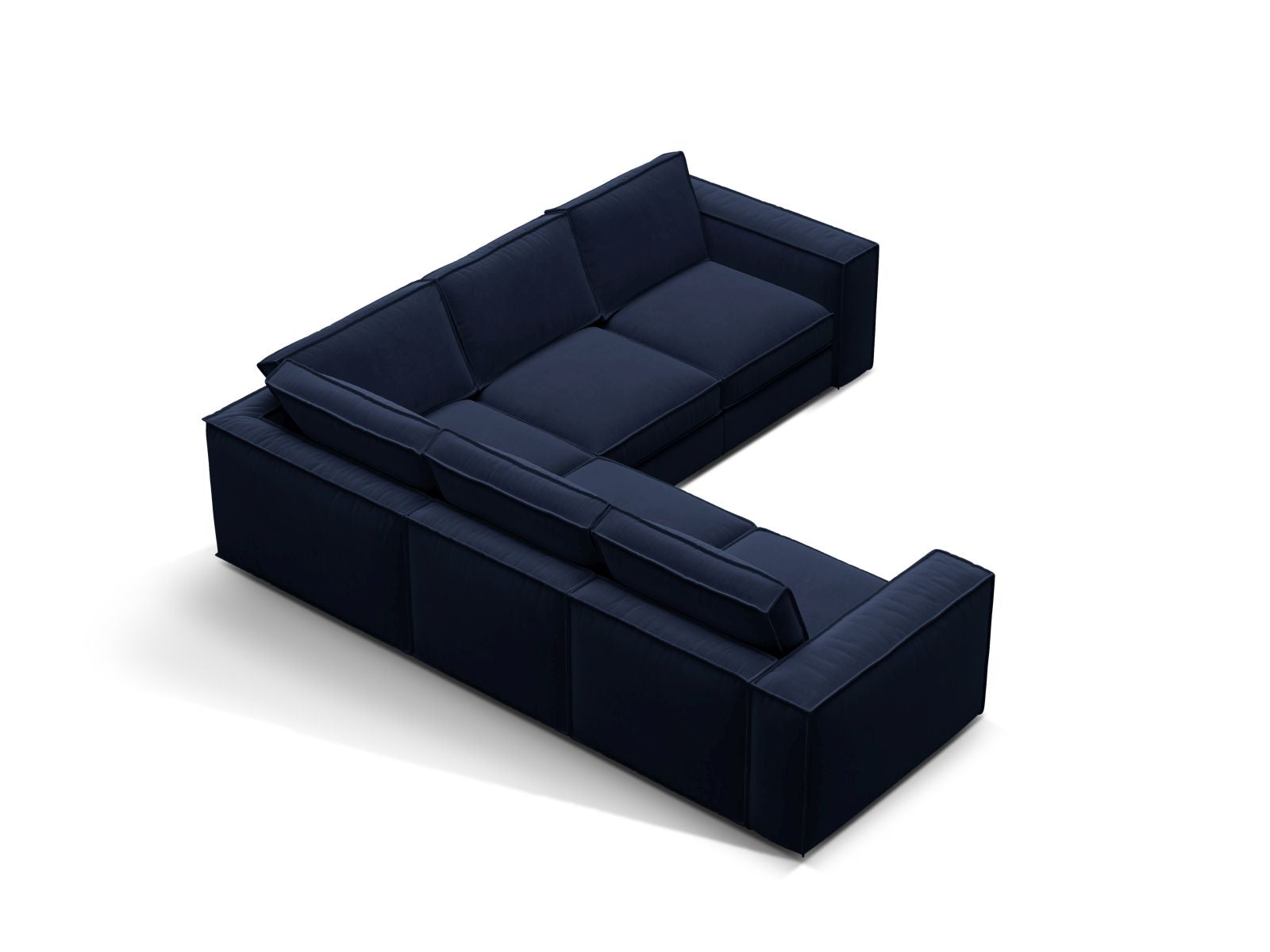 Elegantes 4-Sitzer Ecksofa Symmetric Pola in Royalblau, ideal für moderne Wohnräume, präsentiert von Micadoni.