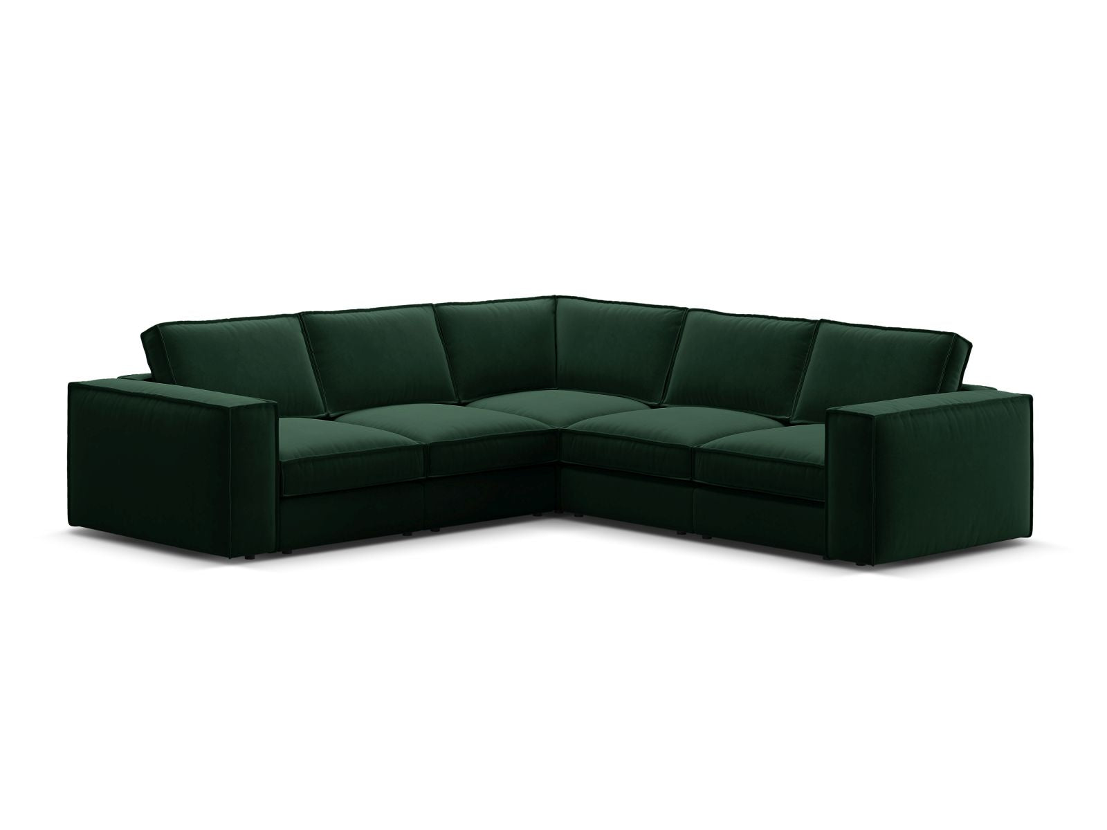 4-Sitzer Modular Ecksofa Symmetric Pola in Bottle Green-Salvador präsentiert im Onlineshop von KAQTU Design AG. Ecksofa ist von Micadoni