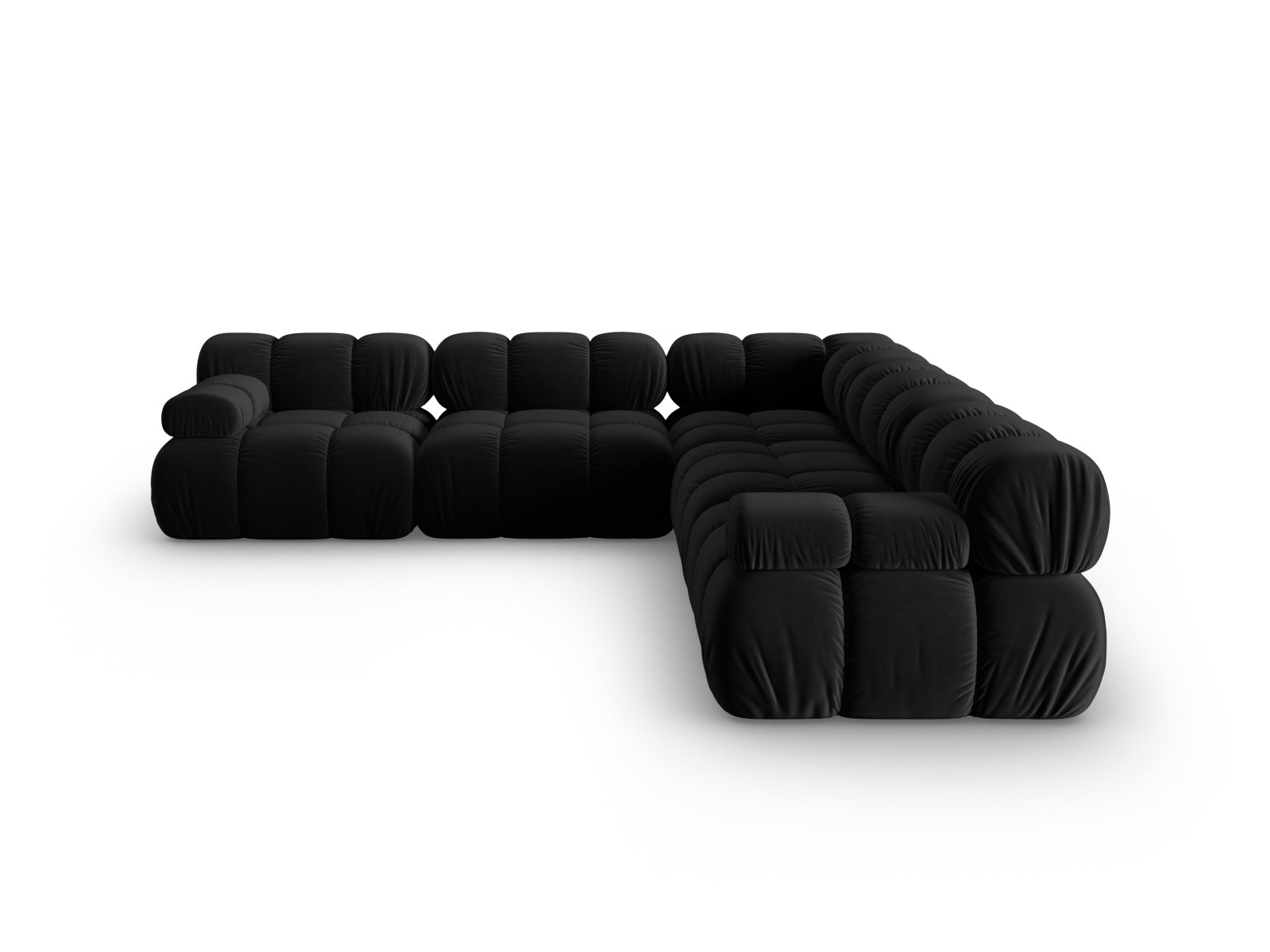 Bellis Velour Symmetrical Ecksofa 5 Sitzer 282cm in Black-Bluvel präsentiert im Onlineshop von KAQTU Design AG. Ecksofa ist von Micadoni
