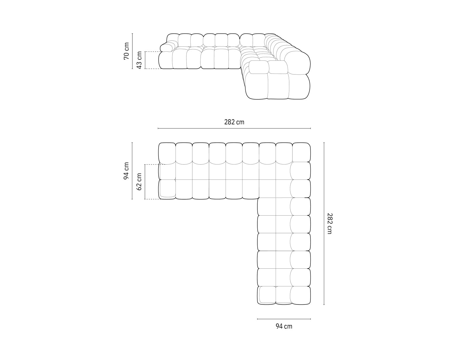 Entdecken Sie das Bellis Velour Ecksofa von Micadoni: Ein stilvolles 5-Sitzer Sofa mit 282 cm, das Komfort und Eleganz in Ihr Zuhause bringt.