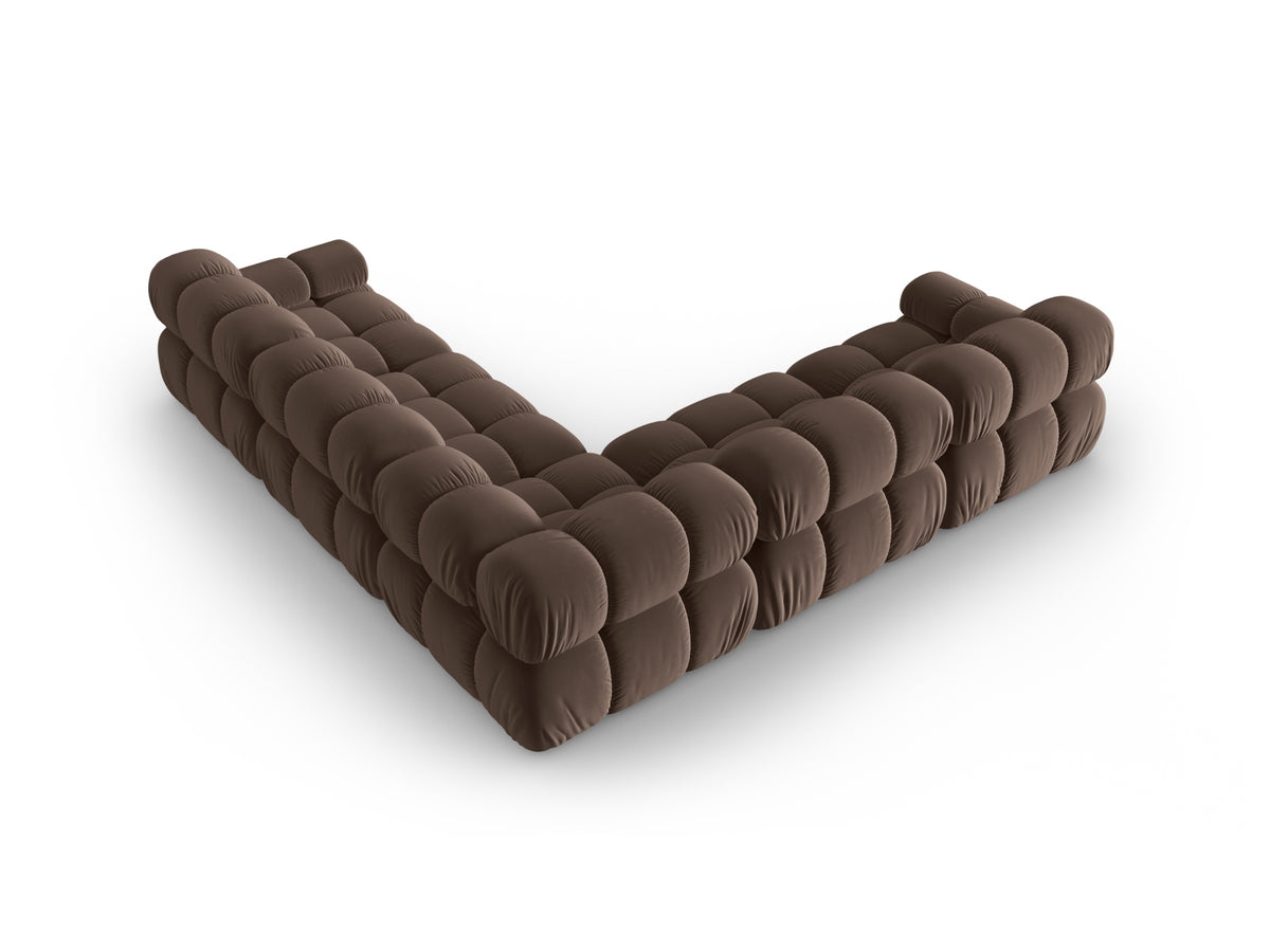 Bellis Velour Symmetrical Ecksofa 5 Sitzer 282cm in Dark Brown-Bluvel präsentiert im Onlineshop von KAQTU Design AG. Ecksofa ist von Micadoni