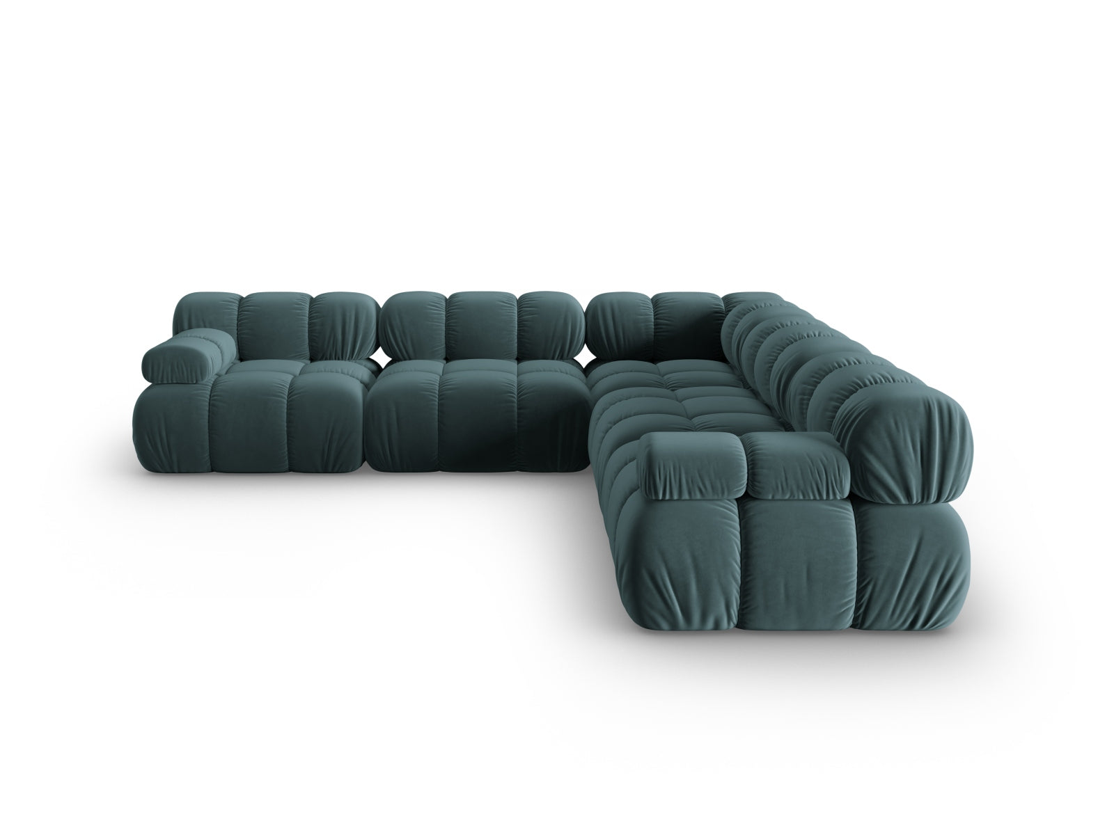 Bellis Velour Symmetrical Ecksofa 5 Sitzer 282cm in Turquoise-Bluvel präsentiert im Onlineshop von KAQTU Design AG. Ecksofa ist von Micadoni
