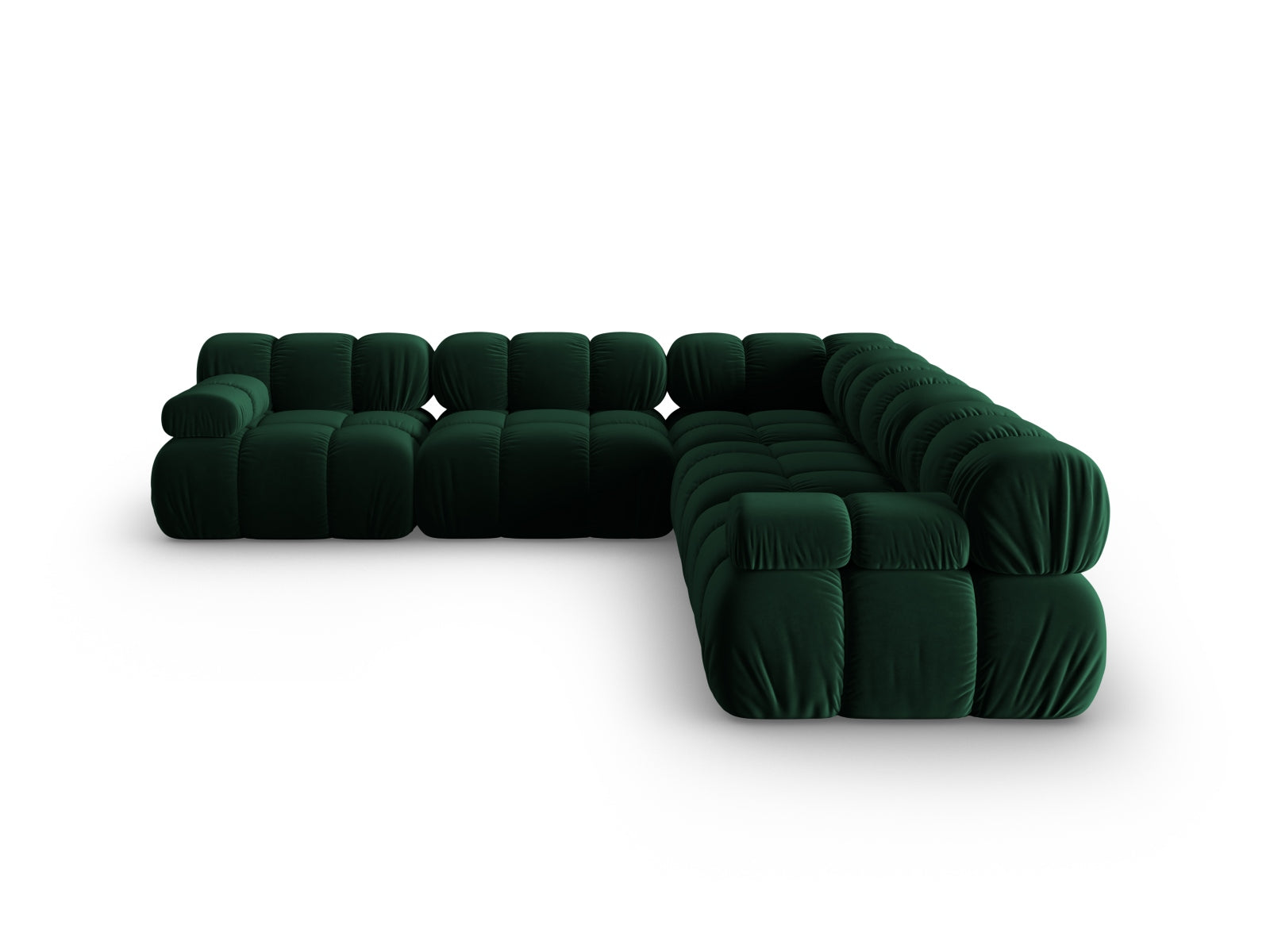 Bellis Velour Symmetrical Ecksofa 5 Sitzer 282cm in Bottle Green-Bluvel präsentiert im Onlineshop von KAQTU Design AG. Ecksofa ist von Micadoni