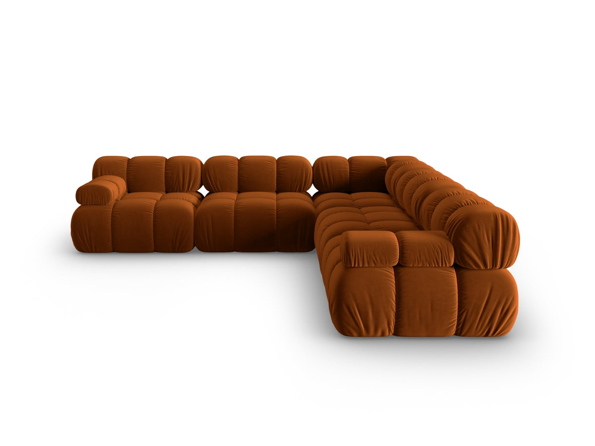 Bellis Velour Symmetrical Ecksofa 5 Sitzer 282cm in Terracotta-Bluvel präsentiert im Onlineshop von KAQTU Design AG. Ecksofa ist von Micadoni