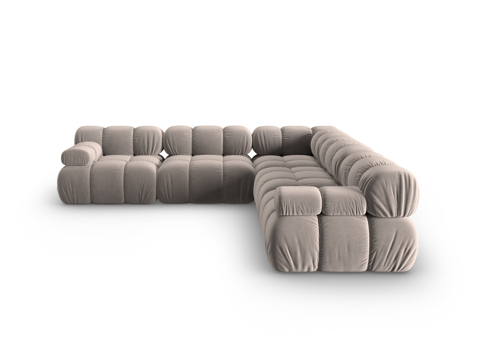 Bellis Velour Symmetrical Ecksofa 5 Sitzer 282cm in Cappuccino-Bluvel präsentiert im Onlineshop von KAQTU Design AG. Ecksofa ist von Micadoni