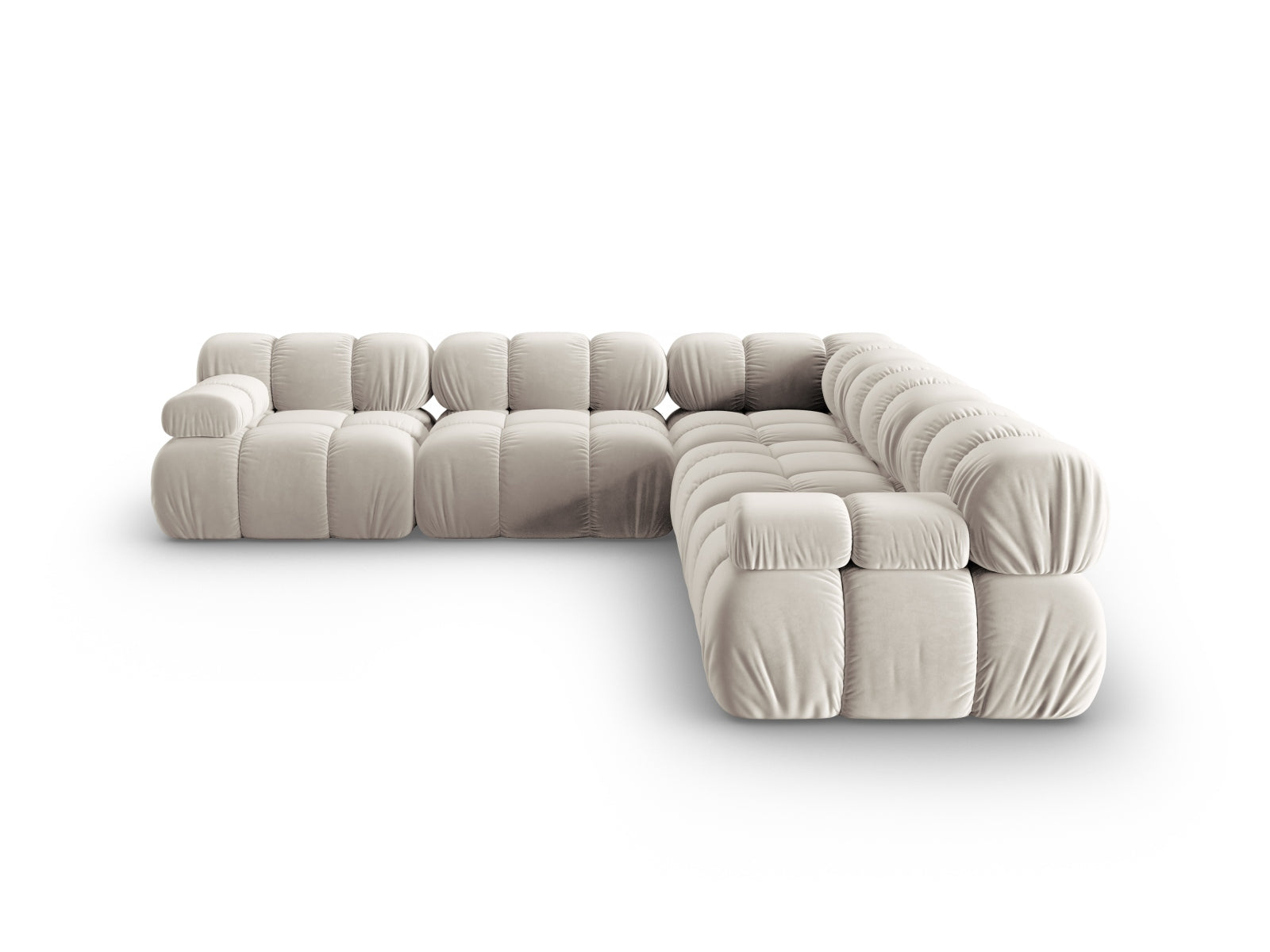 Bellis Velour Symmetrical Ecksofa 5 Sitzer 282cm in Dark Beige-Bluvel präsentiert im Onlineshop von KAQTU Design AG. Ecksofa ist von Micadoni