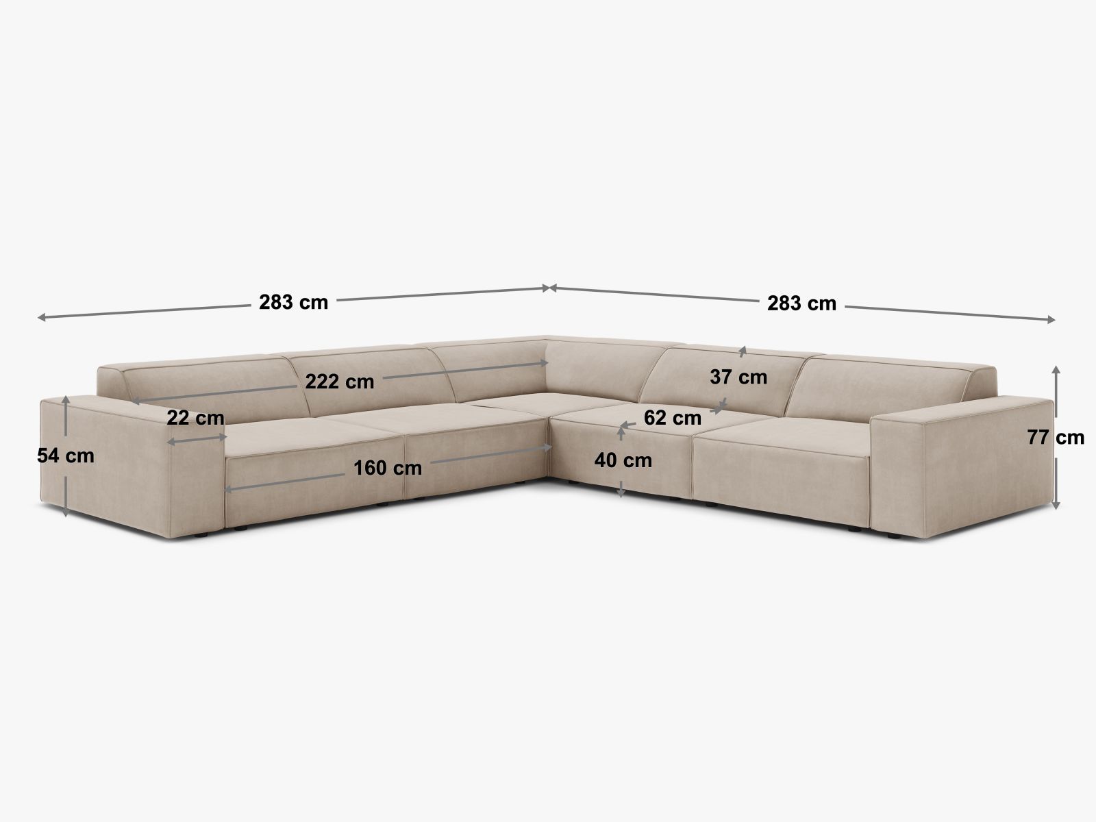 Modulares Ecksofa Jodie Velour in edlem Dunkelbraun, perfekt für gesellige Runden und stilvolle Einrichtung. 6-Sitzer von Micadoni.