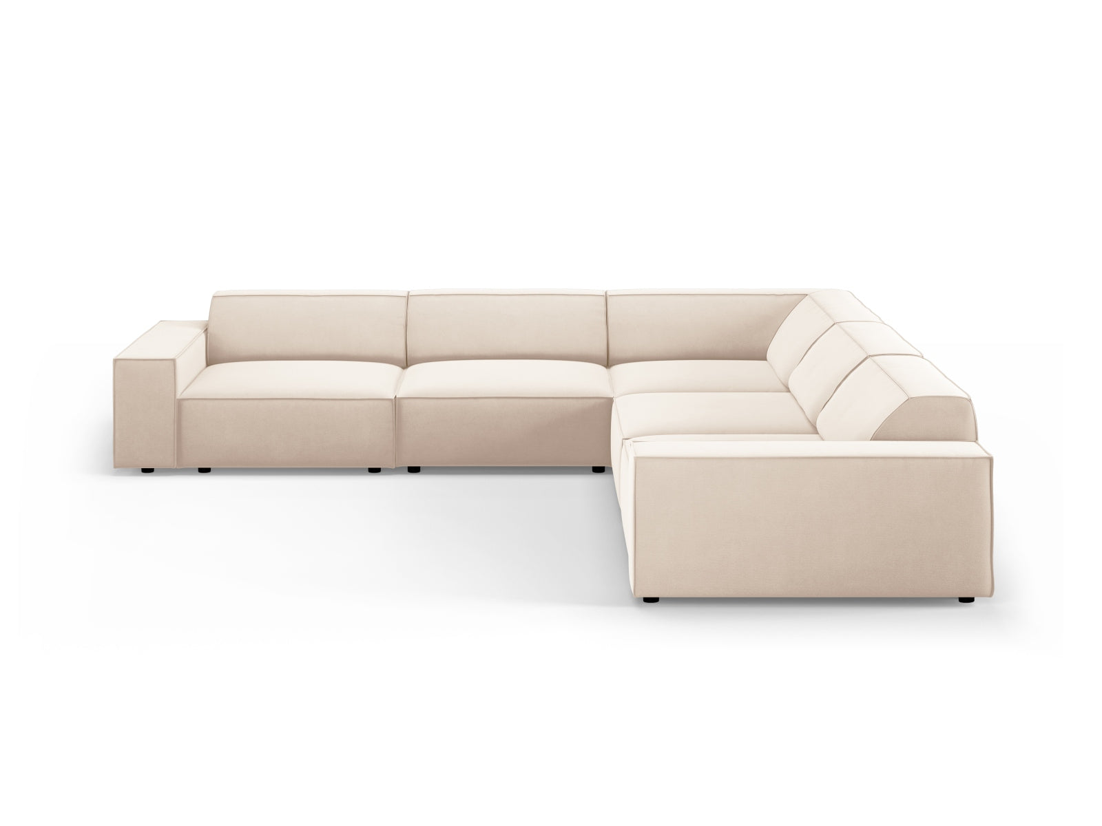 Jodie Velour modulares Symmetrical Ecksofa 6 Sitzer in Light Beige präsentiert im Onlineshop von KAQTU Design AG. Ecksofa ist von Micadoni