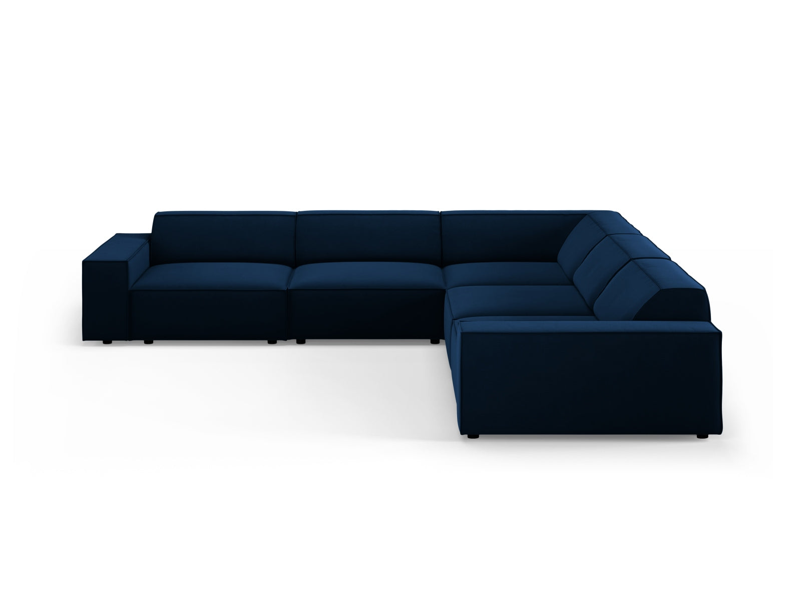 Elegantes, modulares Ecksofa Jodie Velour für 6 Personen, perfekt für moderne Wohnräume mit stilvollem Komfort und anpassbarem Design.
