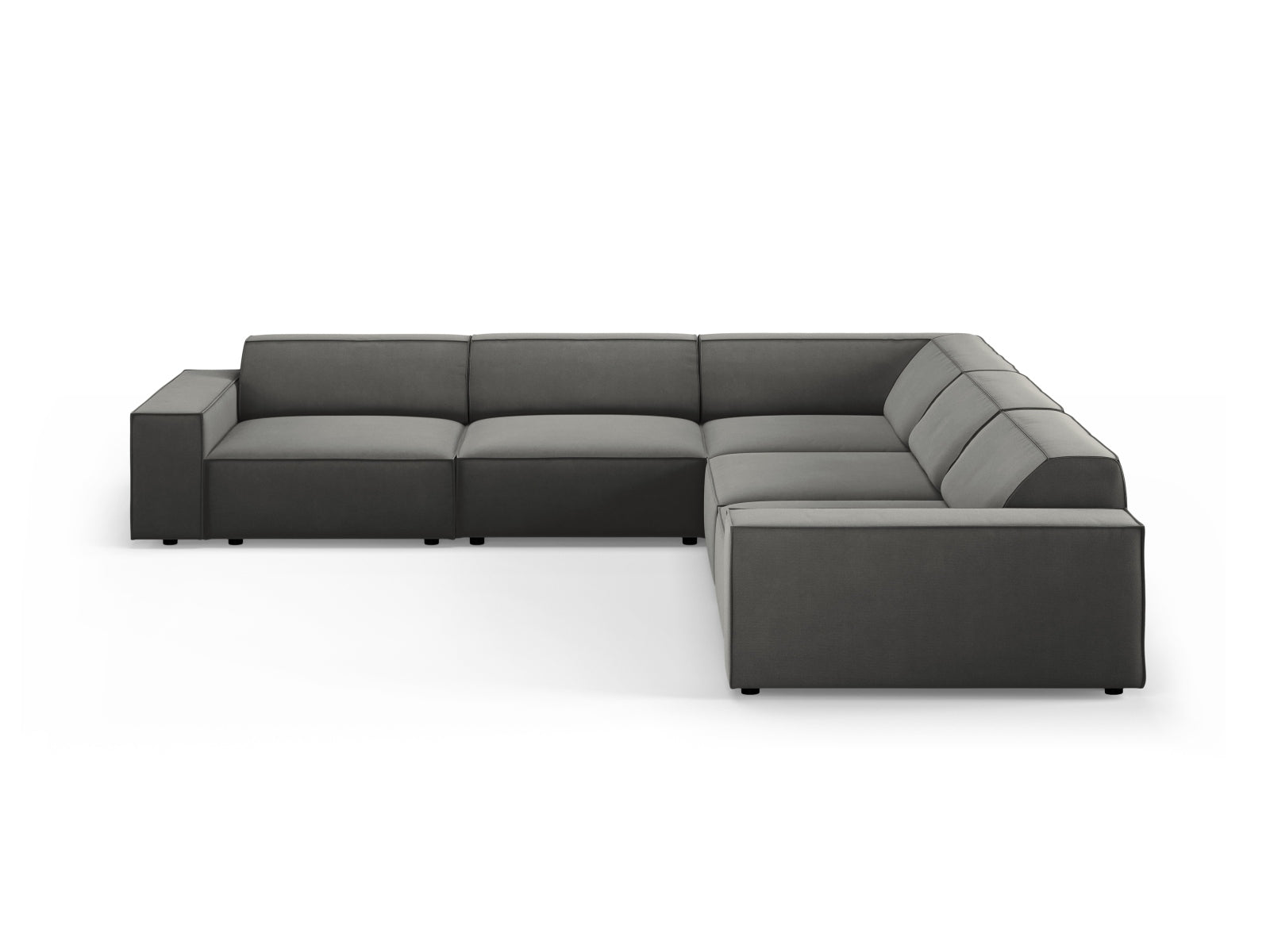 Jodie Velour modulares Symmetrical Ecksofa 6 Sitzer in Light Grey präsentiert im Onlineshop von KAQTU Design AG. Ecksofa ist von Micadoni