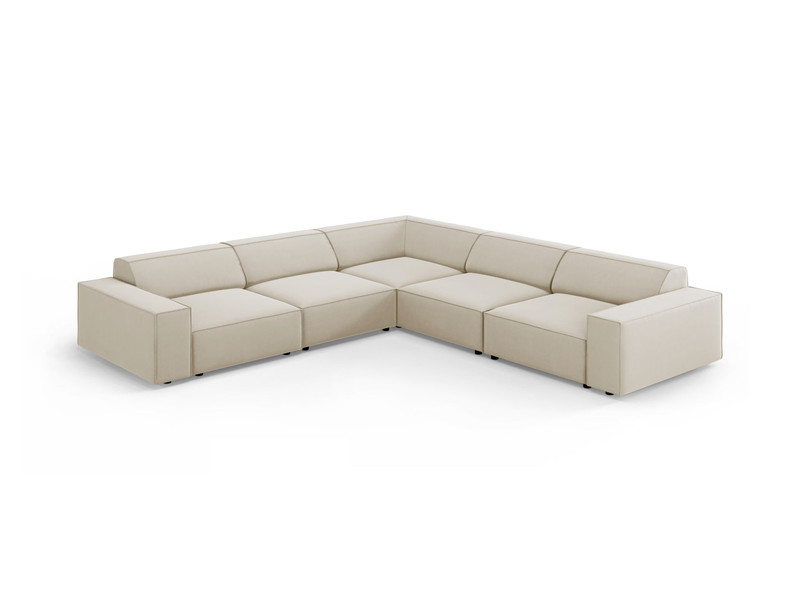 Entdecken Sie das Jodie Velour Ecksofa von Micadoni – ein elegantes, modulares 6-Sitzer Sofa, das Komfort und Stil in Ihr Zuhause bringt.