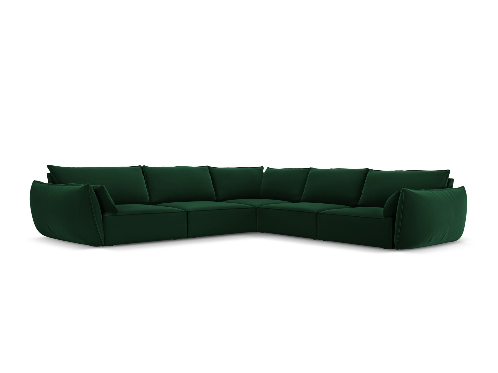 Kaelle Velour Symmetrical Ecksofa 7 Sitzer in Bottle Green-Bluvel präsentiert im Onlineshop von KAQTU Design AG. Ecksofa ist von Micadoni