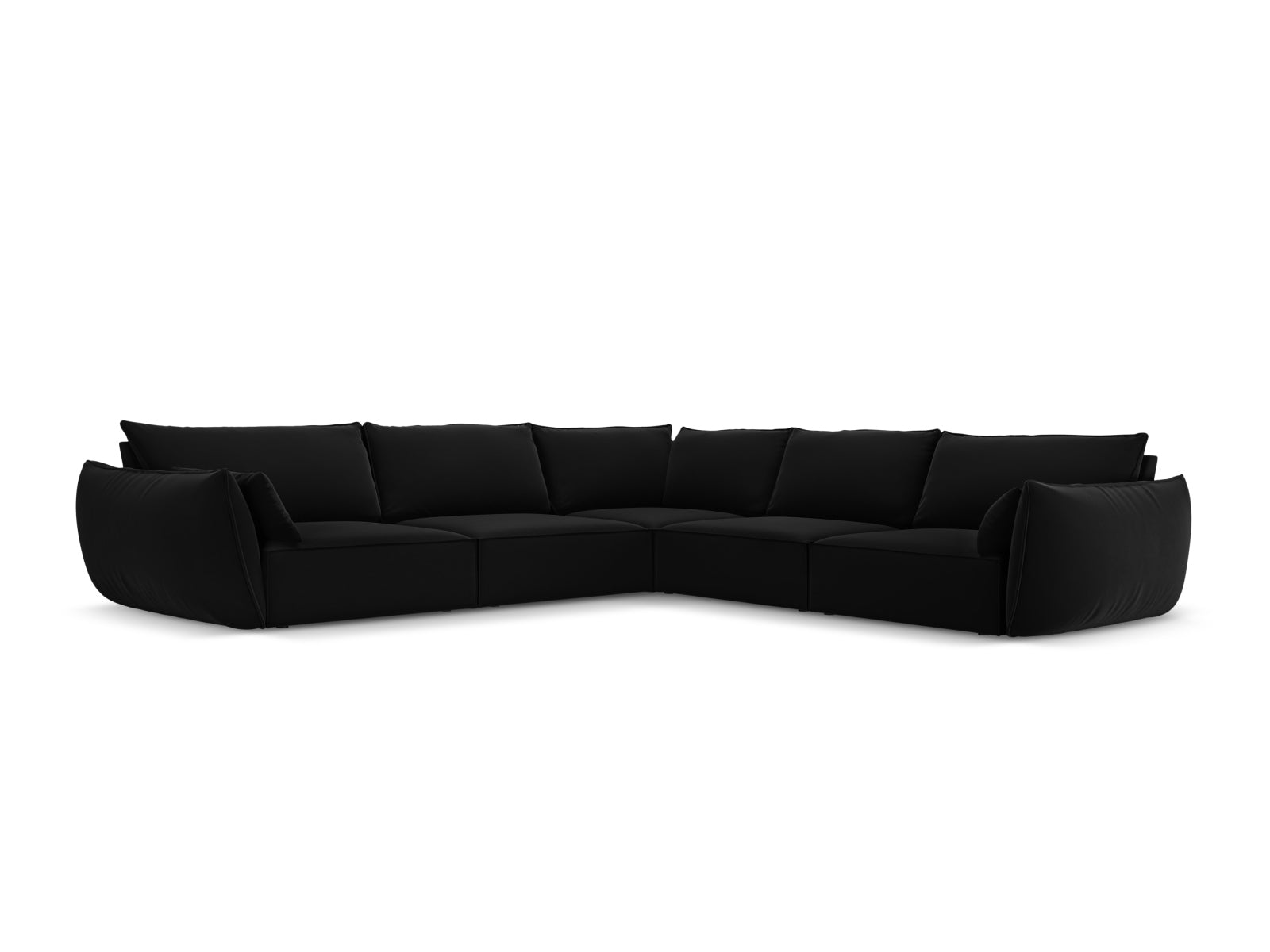 Kaelle Velour Symmetrical Ecksofa 7 Sitzer in Black-Bluvel präsentiert im Onlineshop von KAQTU Design AG. Ecksofa ist von Micadoni