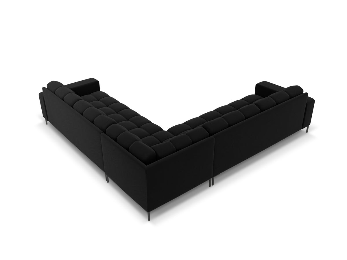 Mamaia Velour Symmetrical Ecksofa 6 Sitzer in Black/Schwarz-Bluvel präsentiert im Onlineshop von KAQTU Design AG. Ecksofa ist von Micadoni