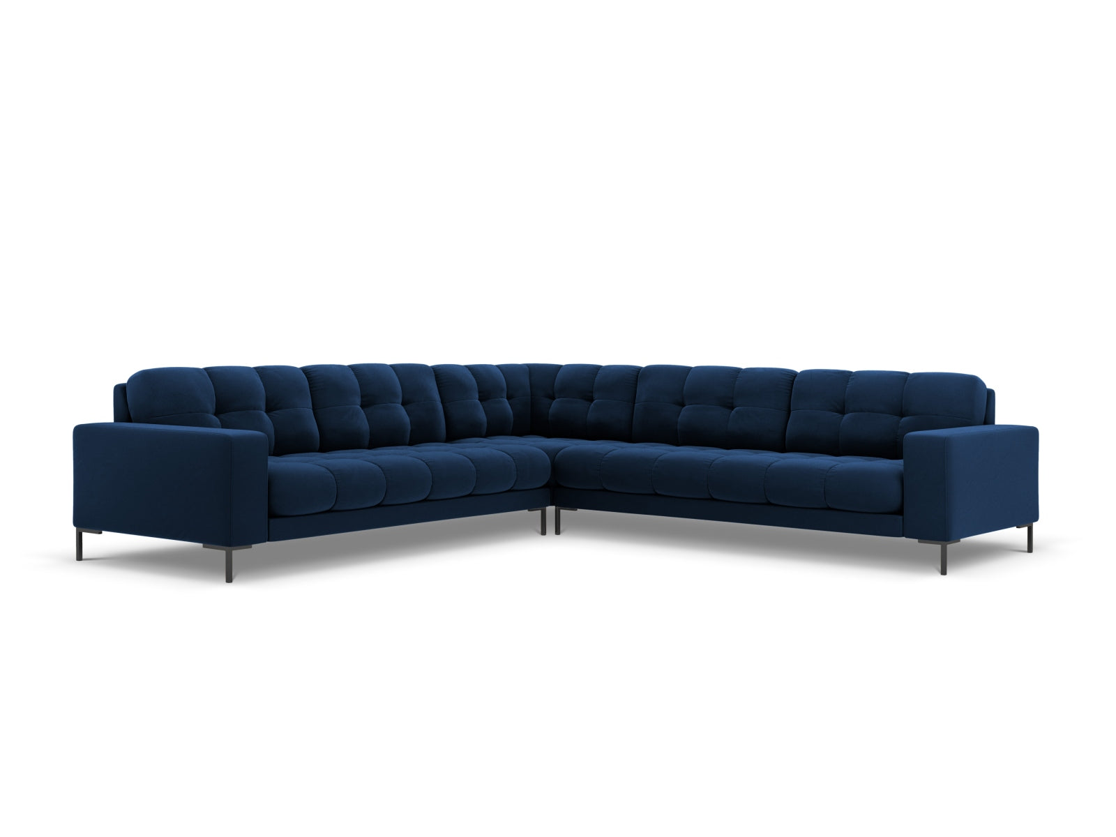 Stylisches Mamaia Velour Symmetrical Ecksofa für 6 Personen, perfekt für gemütliche Wohnzimmer und entspannte Abende.