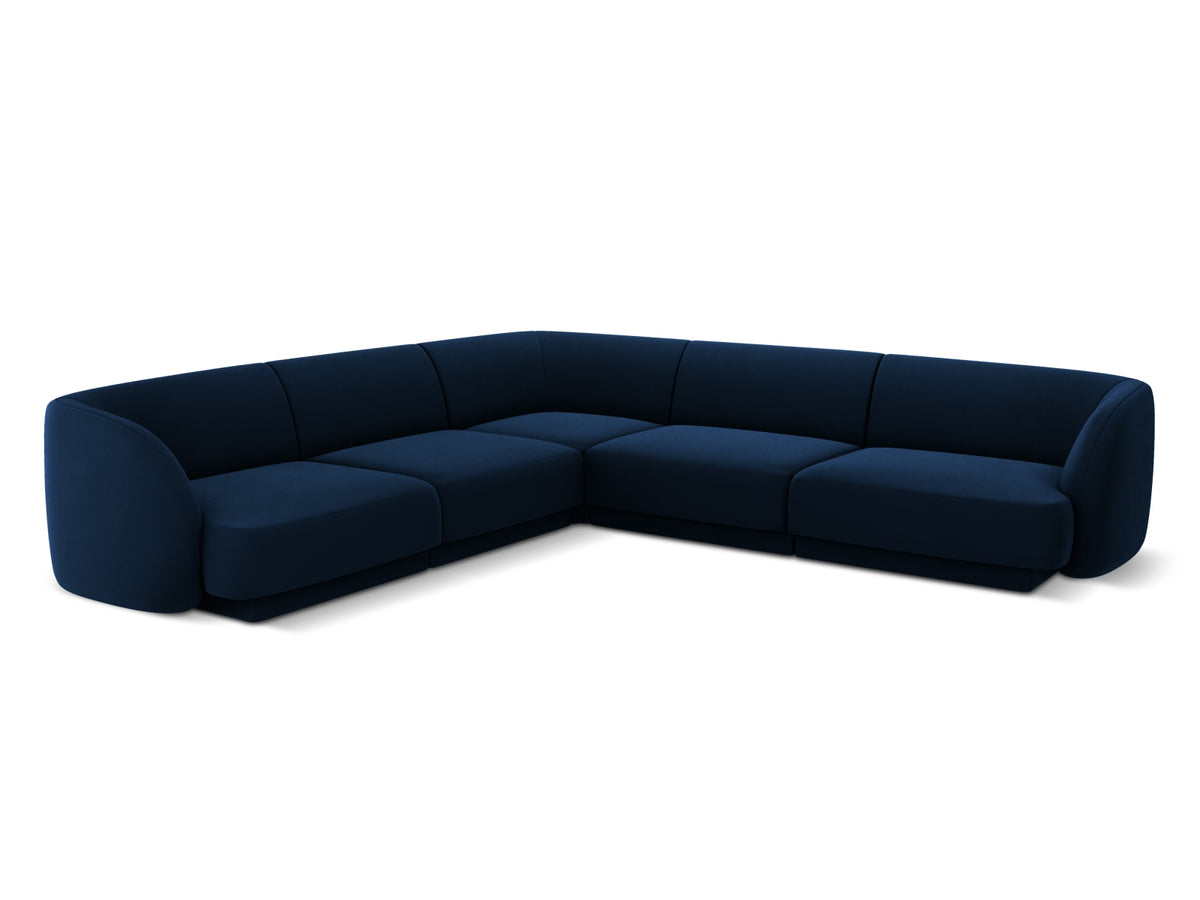 Miley Velour Symmetrical Ecksofa 5 Sitzer in Royal Blue-Bluvel präsentiert im Onlineshop von KAQTU Design AG. Ecksofa ist von Micadoni