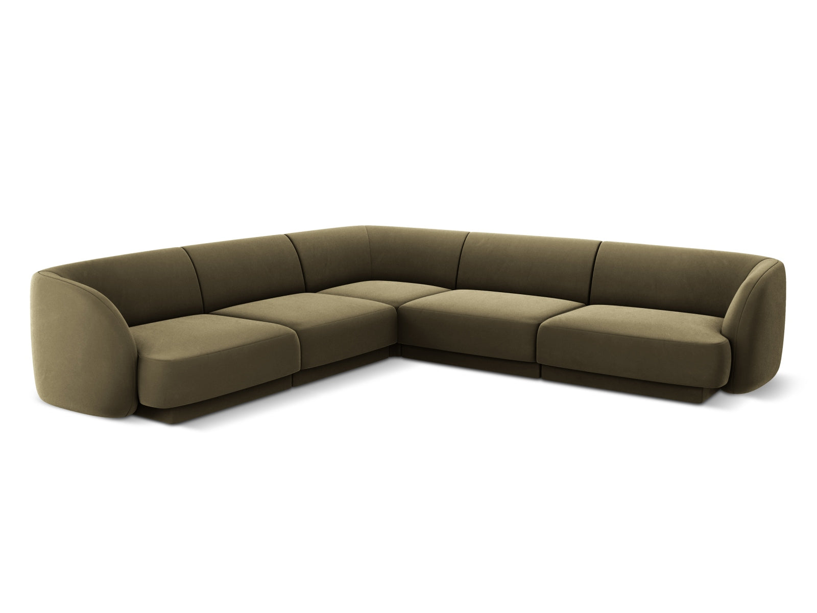 Miley Velour Symmetrical Ecksofa 5 Sitzer in Green-Bluvel präsentiert im Onlineshop von KAQTU Design AG. Ecksofa ist von Micadoni