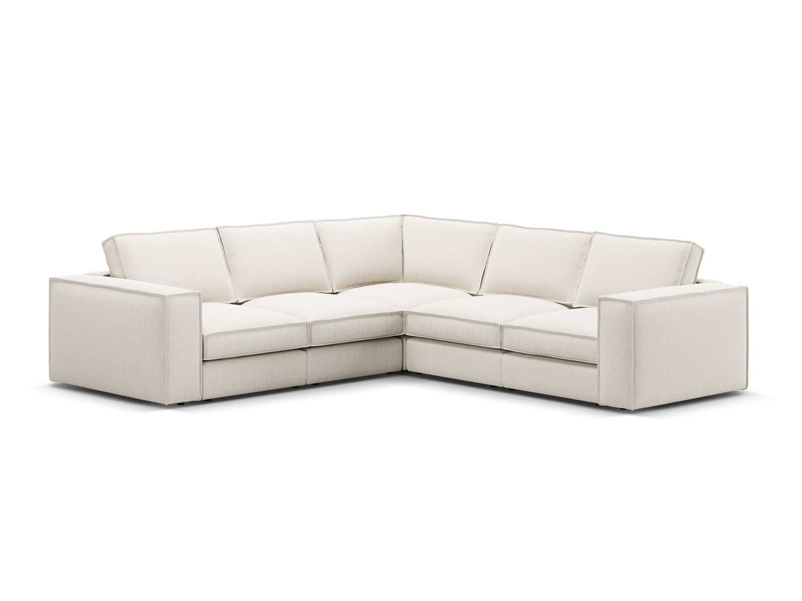 4-Sitzer Ecksofa modular symmetrisch Pola in White-Babel präsentiert im Onlineshop von KAQTU Design AG. Ecksofa ist von Micadoni
