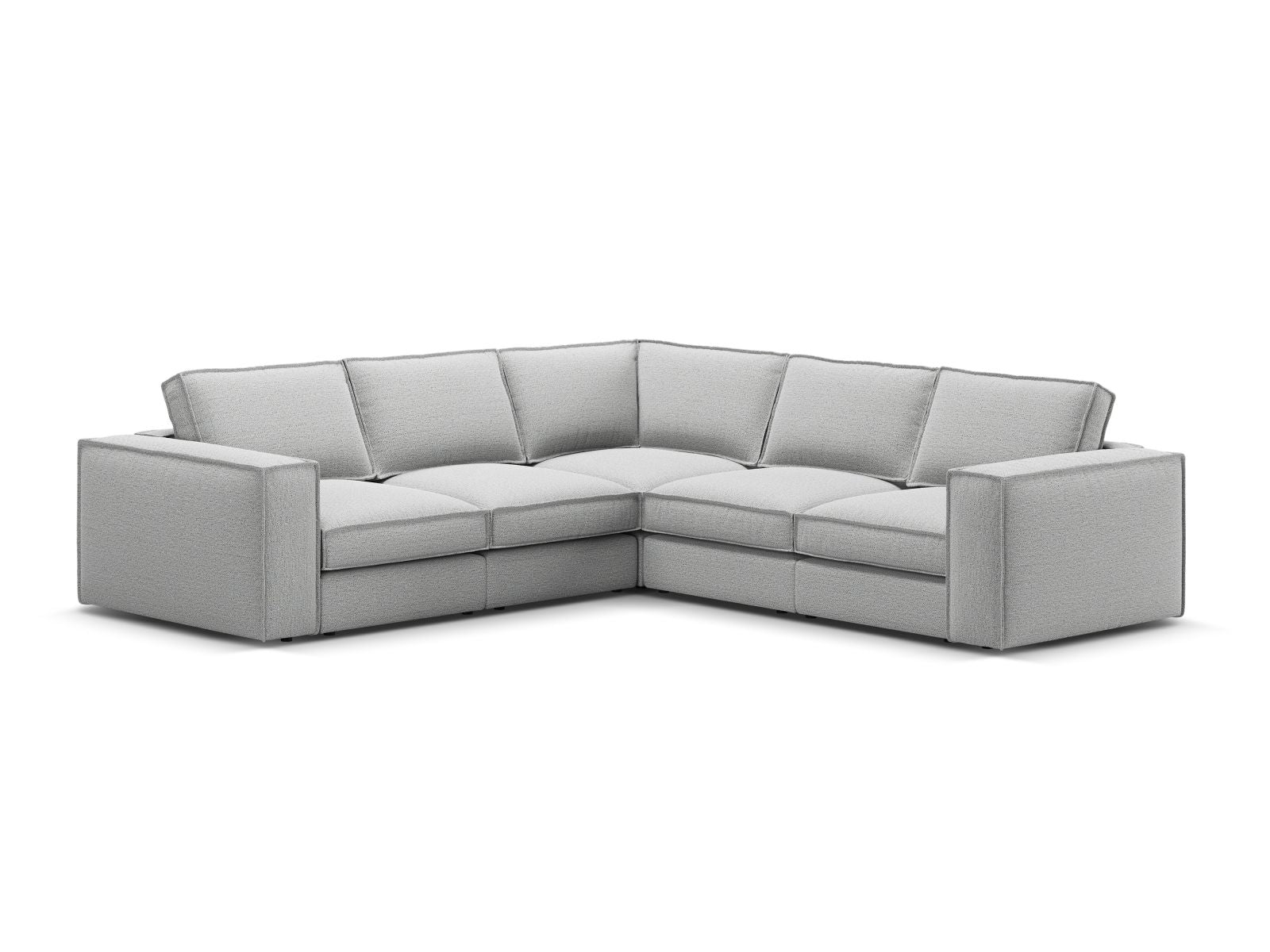 4-Sitzer Ecksofa modular symmetrisch Pola in Light Grey-Babel präsentiert im Onlineshop von KAQTU Design AG. Ecksofa ist von Micadoni