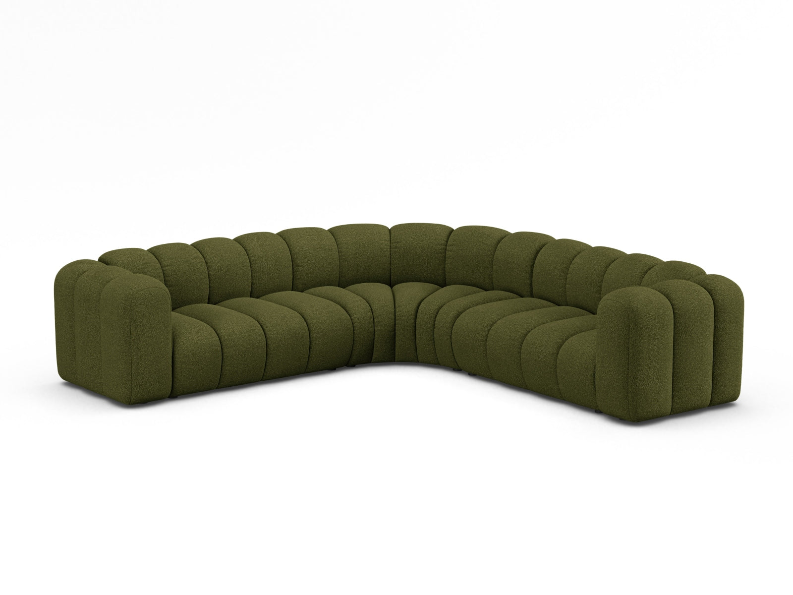 Elegantes Lupine Ecksofa in Dunkelolivgrün, ideal für stilvolle Wohnräume, präsentiert von Micadoni im KAQTU Onlineshop.