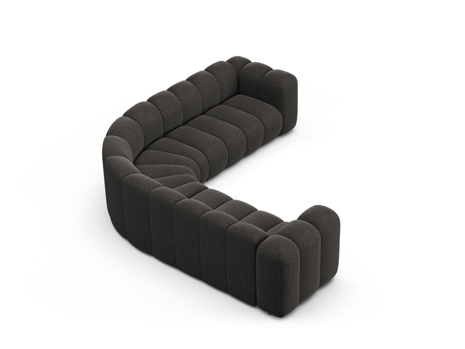 Modernes, flexibles Ecksofa in edlem Dunkelgrau von Micadoni, perfekt für entspannte Stunden und ansprechende Wohnkonzepte.