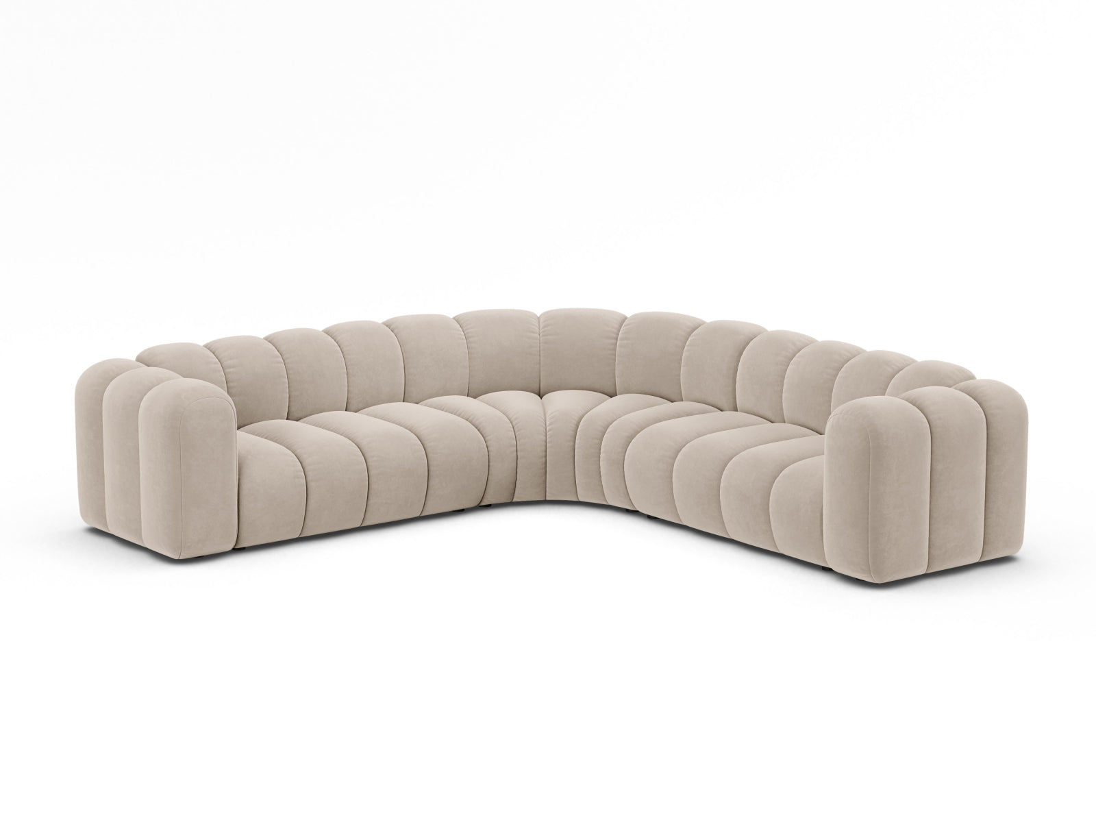 Beige Lupine Modular Ecksofa für 5 Personen, stilvolles Design von Micadoni, ideal für moderne Wohnräume.