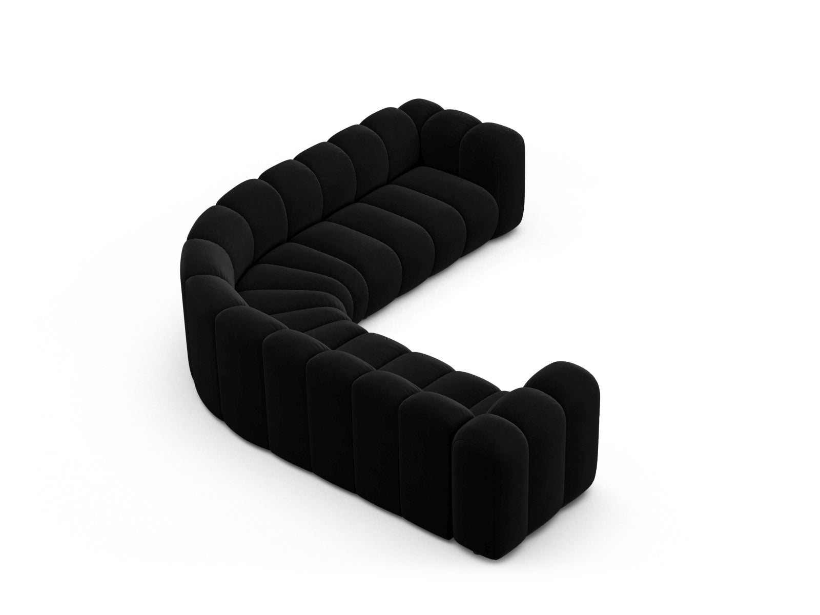 Lupine Modular Symmetrical Ecksofa 6 Sitzer in Black präsentiert im Onlineshop von KAQTU Design AG. Ecksofa ist von Micadoni