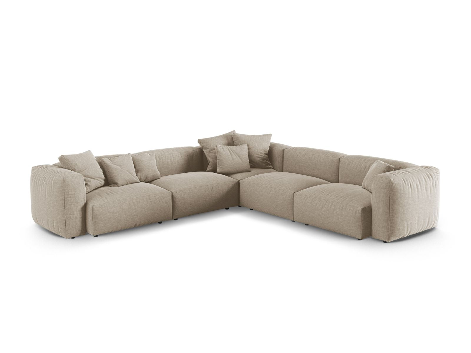 Modulares 5-Sitzer Ecksofa XL Martina in modernem Grün, ideal für gemütliche und stilvolle Wohnräume.