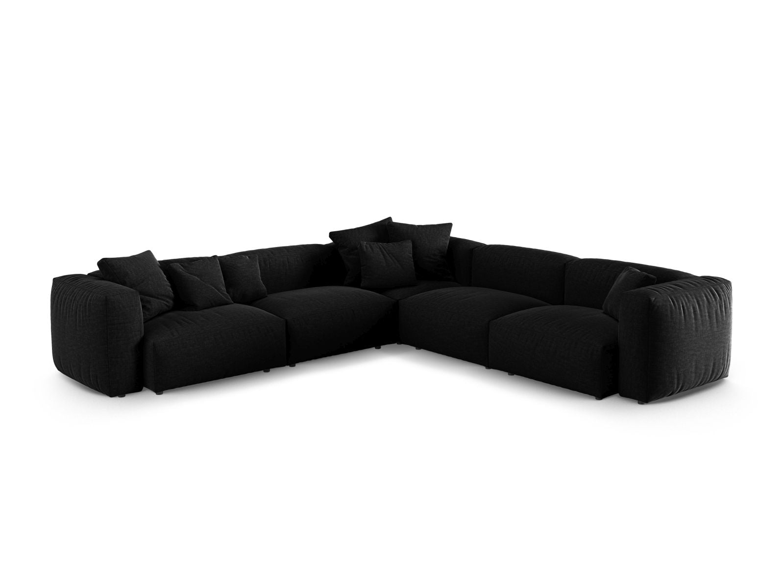 Elegantes, symmetrisches 5-Sitzer Ecksofa XL Martina in frischem Grün, perfekt für entspannte Stunden und modernes Wohndesign.