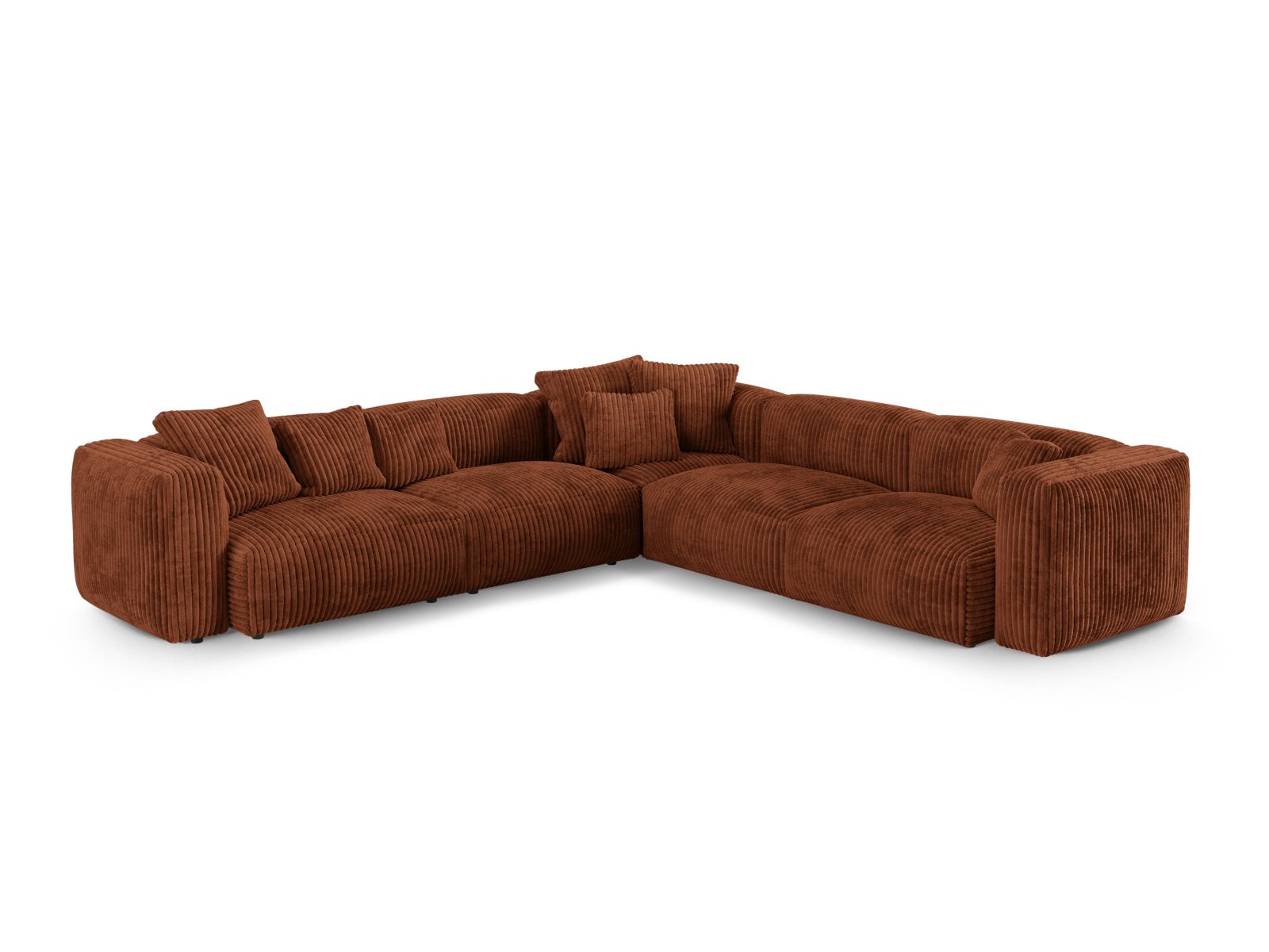 Modulares 5-Sitzer Ecksofa XL Martina in symmetrischem Design, ideal für gemütliche Abende und moderne Wohnkonzepte.