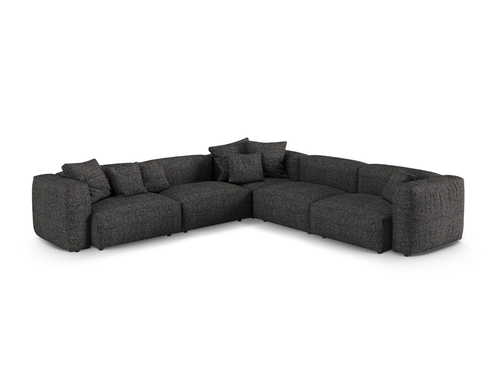 Modulares 5-Sitzer Ecksofa XL Martina in stilvollem Grün, ideal für gemütliche Abende und modernes Wohndesign.