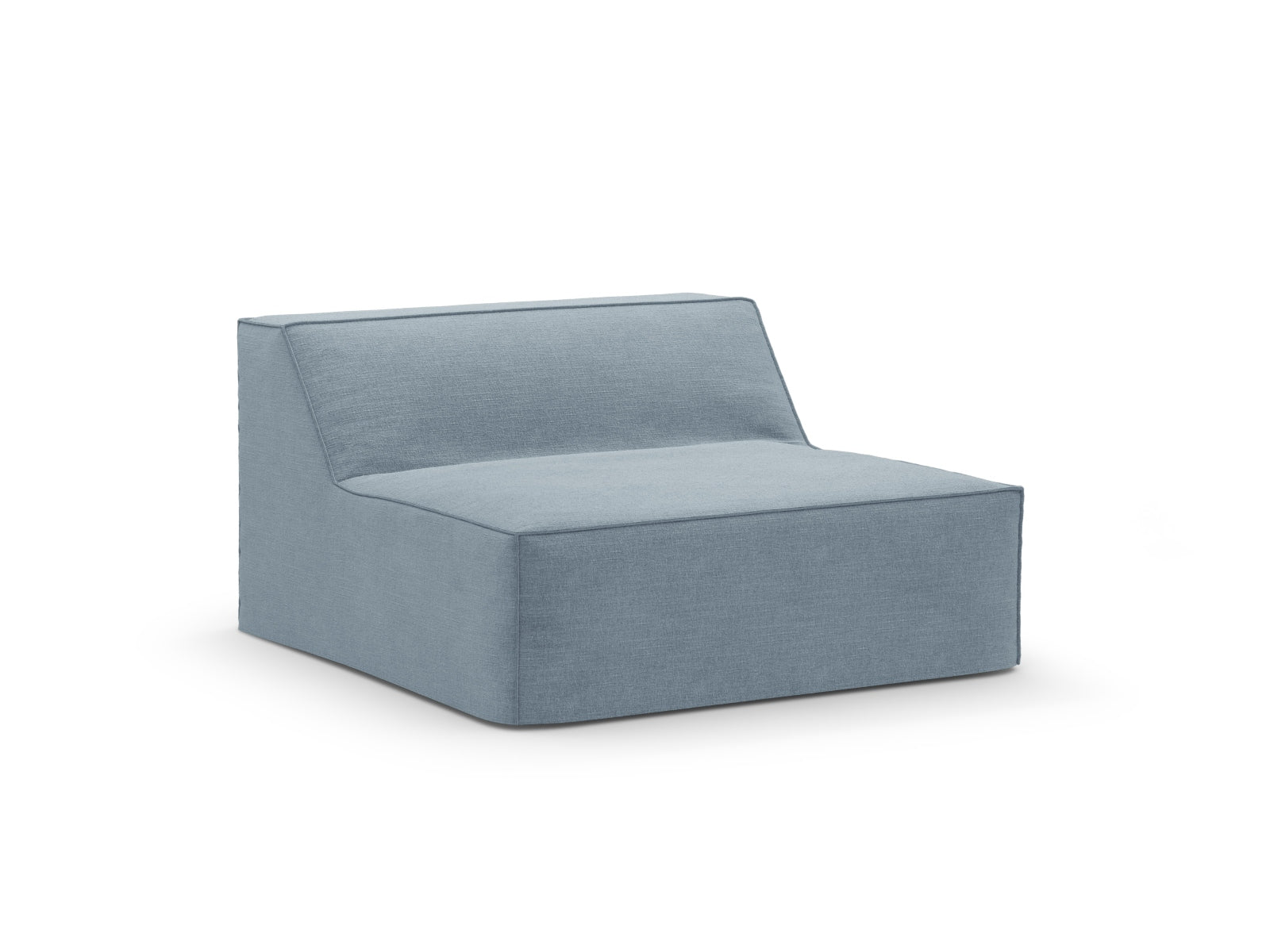 Elegantes, armfreies Cover in sanftem Blau für modulare Sofas, ideal zur individuellen Gestaltung und Verschönerung Ihres Wohnraums.